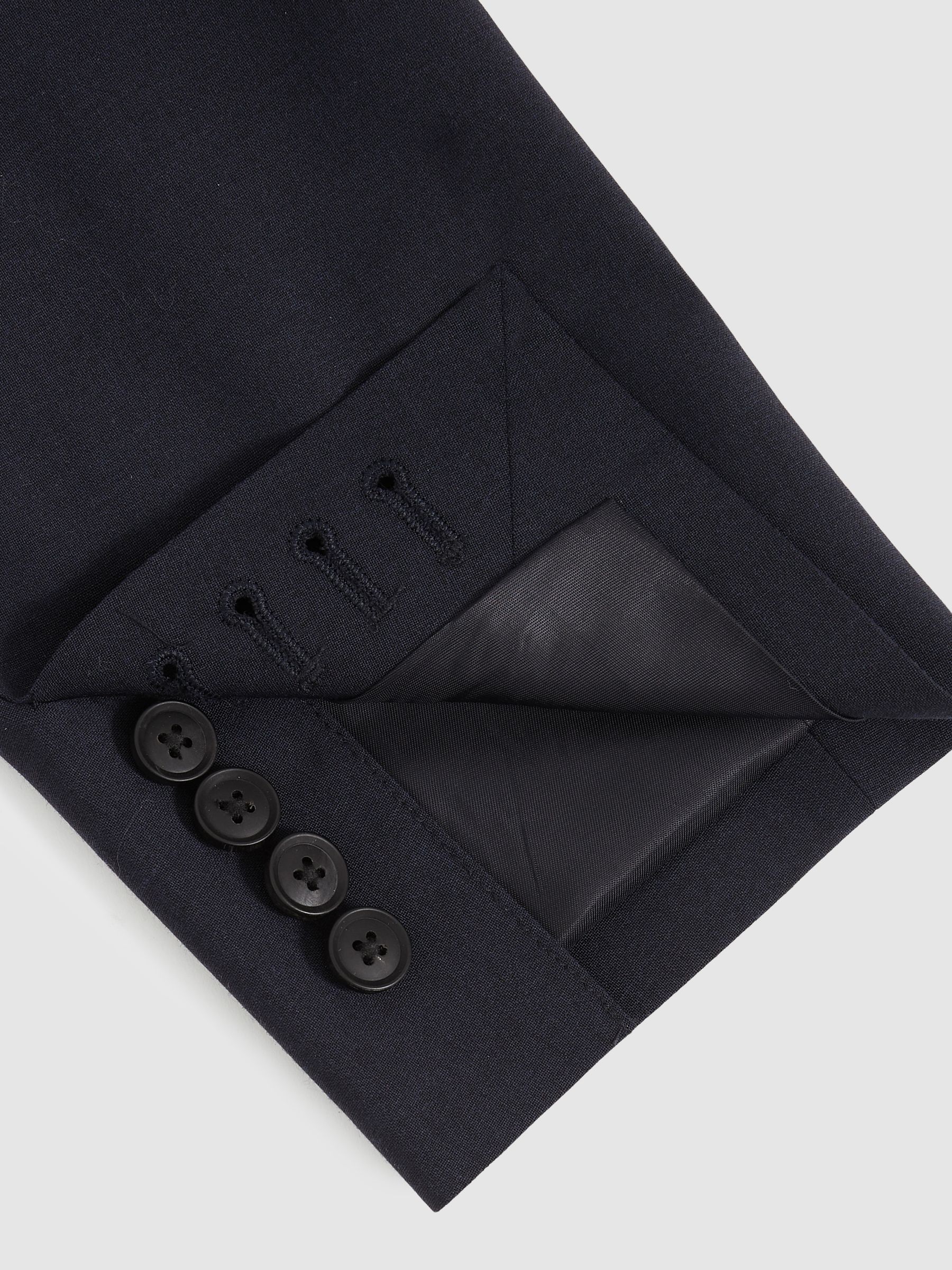 Regular-Fit Single-Breasted Wool-Blend Suit Blazer in Bright Blue - Image 8 of 10