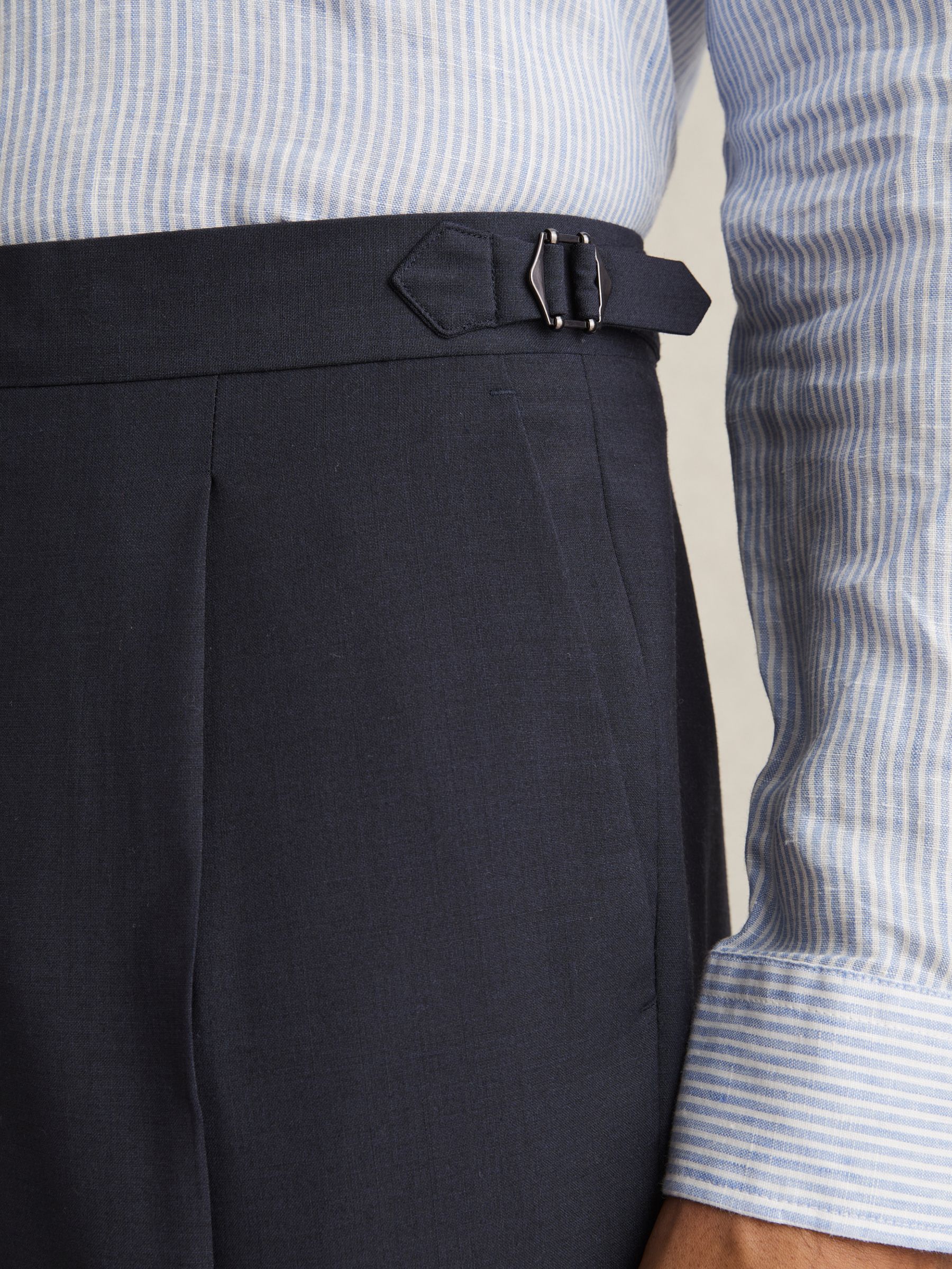 Slim Fit Wool Blend Suit Trousers in Bright Blue - Image 5 of 7