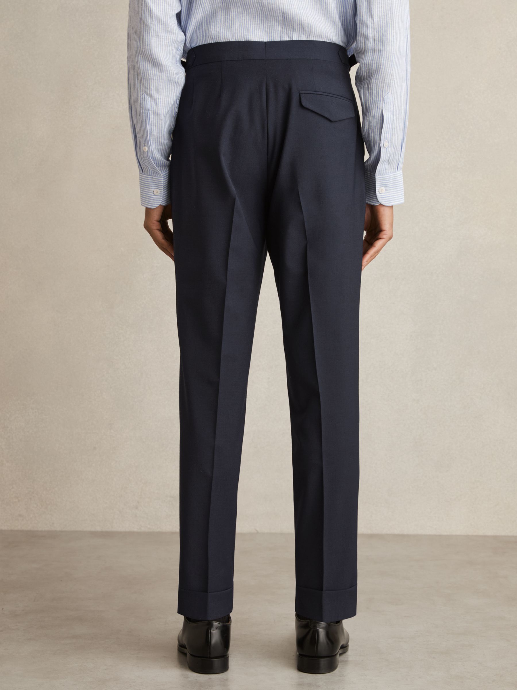 Slim Fit Wool Blend Suit Trousers in Bright Blue - Image 6 of 7
