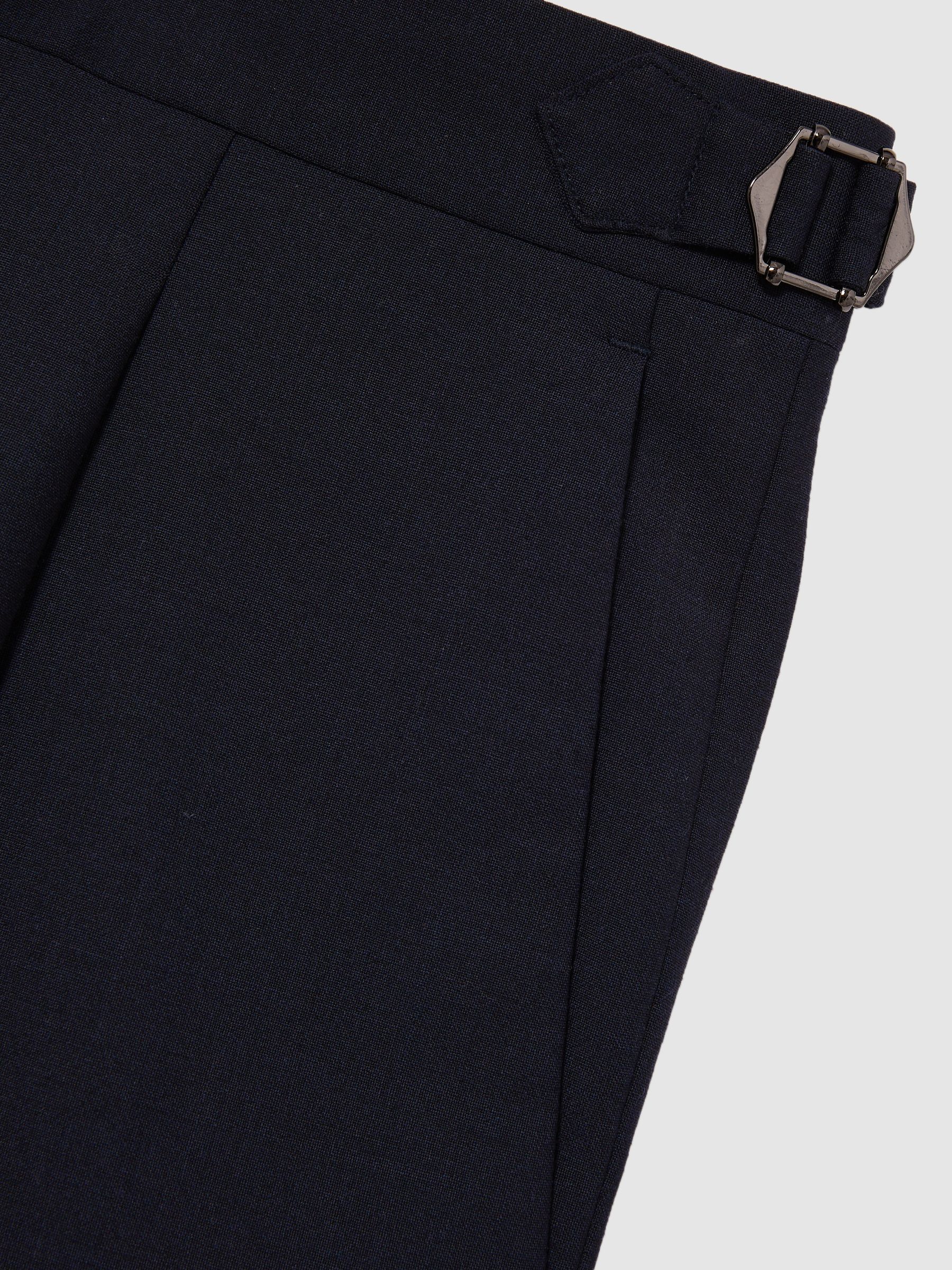 Slim Fit Wool Blend Suit Trousers in Bright Blue - Image 7 of 7