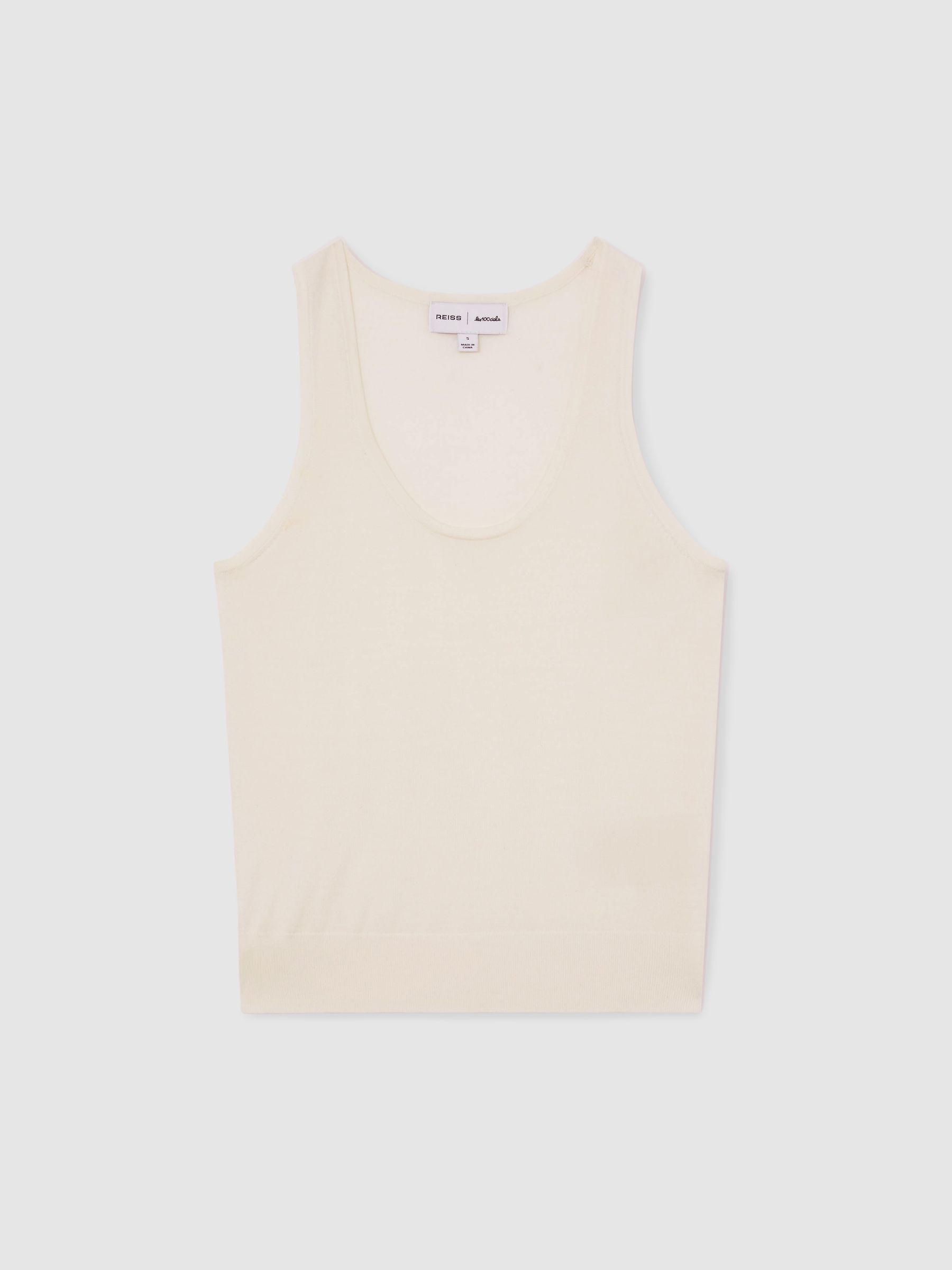 Reiss | Les 100 Ciels Wool Knit Vest in Ivory - Image 2 of 7