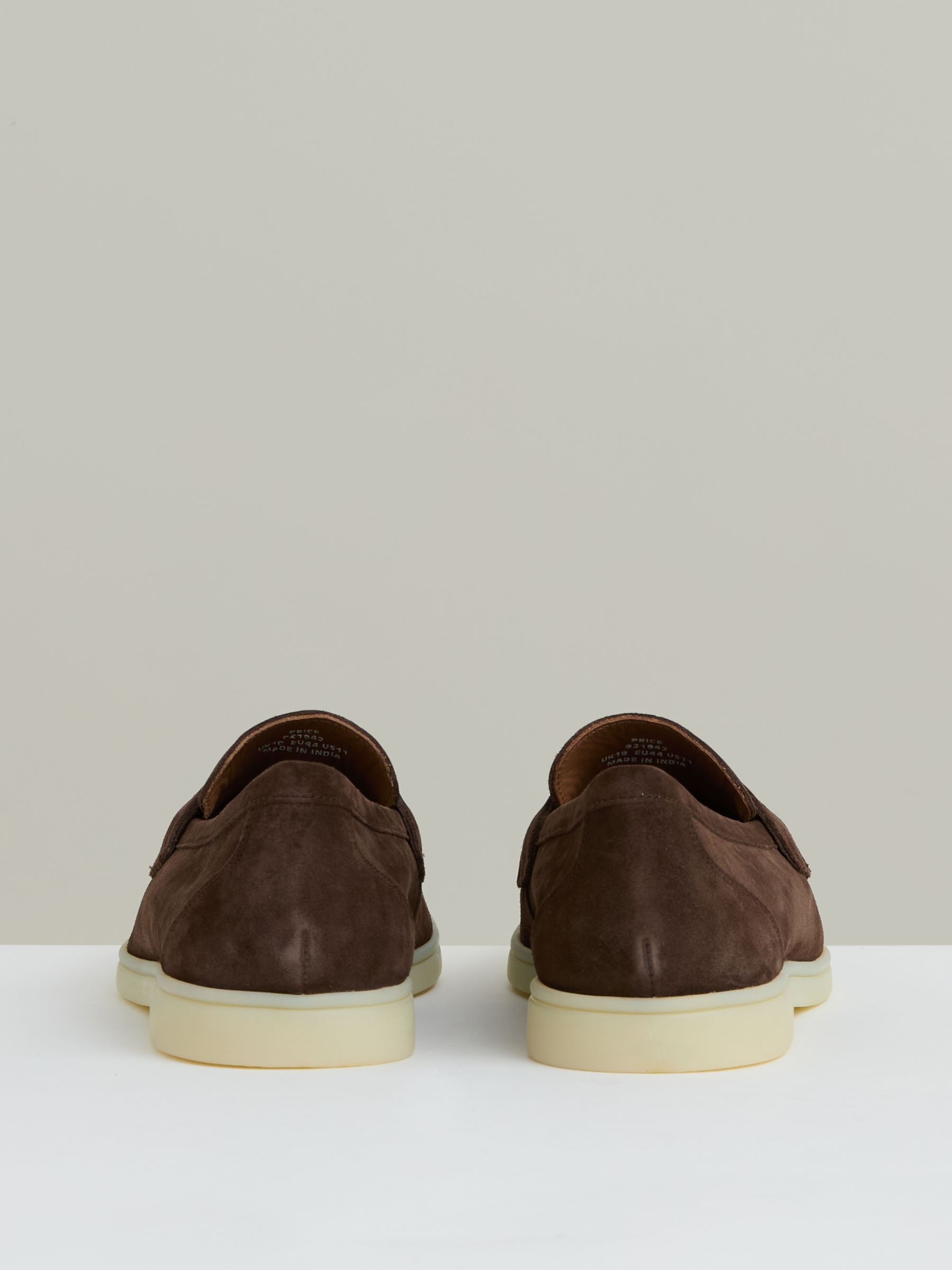 Suede Slip On Tassel Loafers in Dark Tobacco Brown - Image 4 of 4