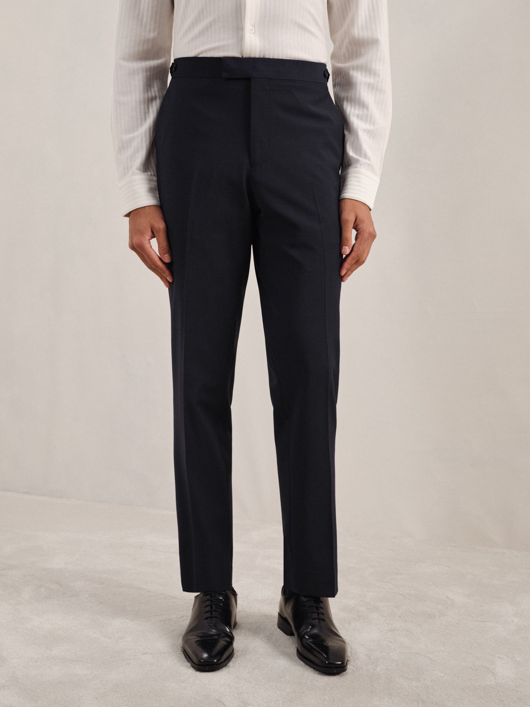Regular-Fit Wool-Blend Suit Trousers in Blue - image 3
