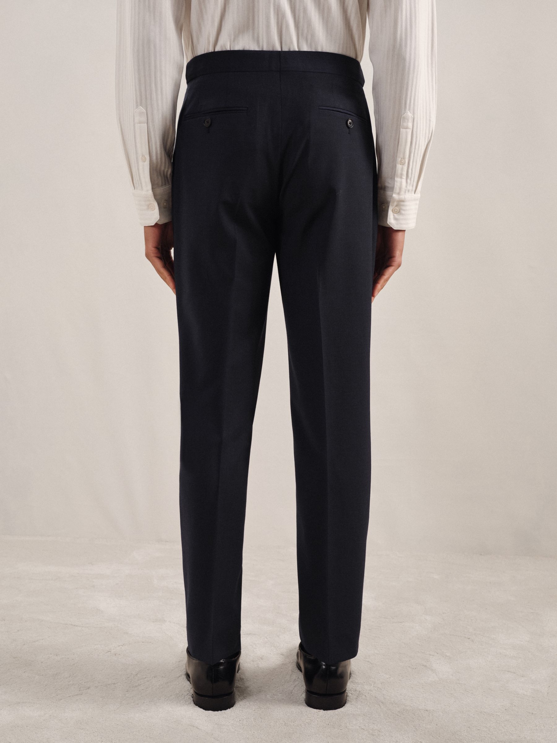 Regular-Fit Wool-Blend Suit Trousers in Blue - Image 5 of 6