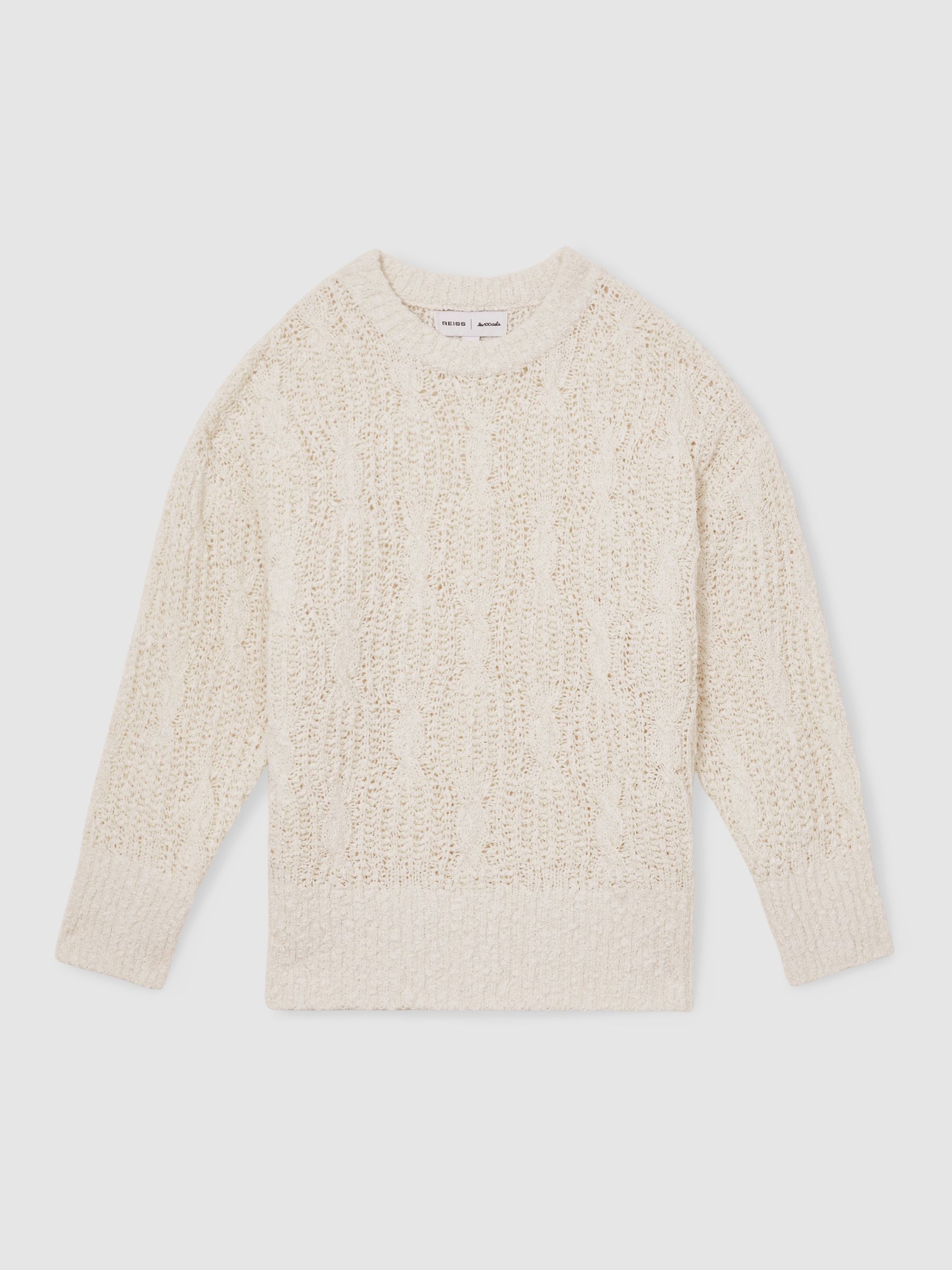 Reiss | Les 100 Ciels Bouclé Jumper in Ivory - Image 2 of 6