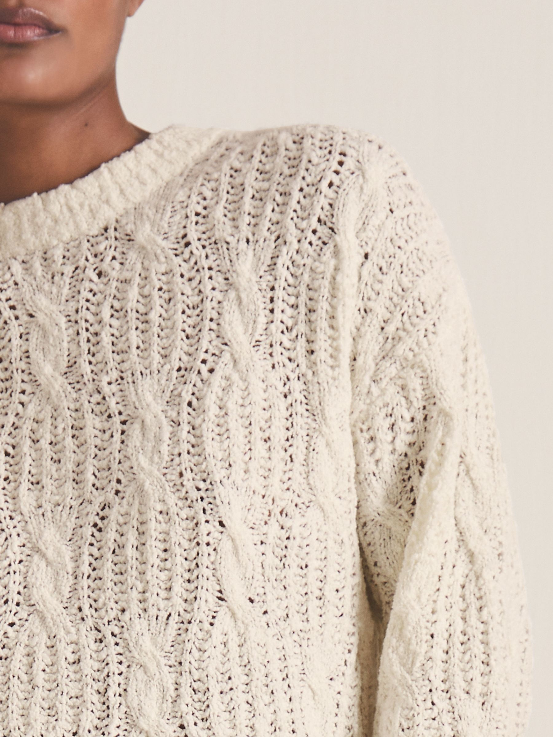 Reiss | Les 100 Ciels Bouclé Jumper in Ivory - Image 4 of 6