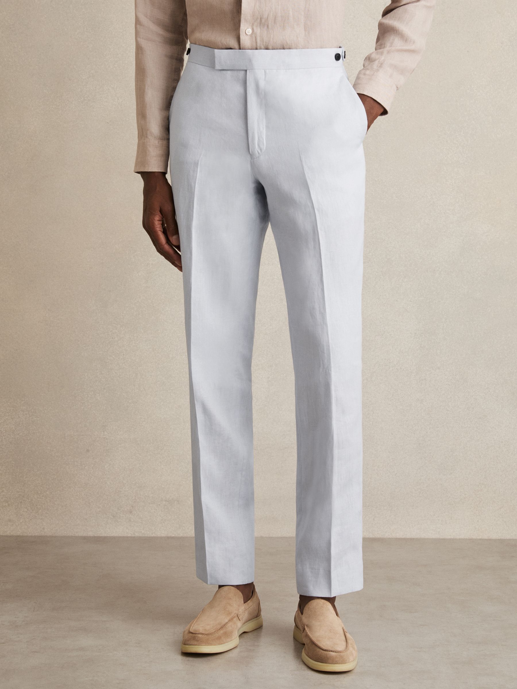 Slim Fit Suit Trousers in Soft Blue - Image 3 of 6