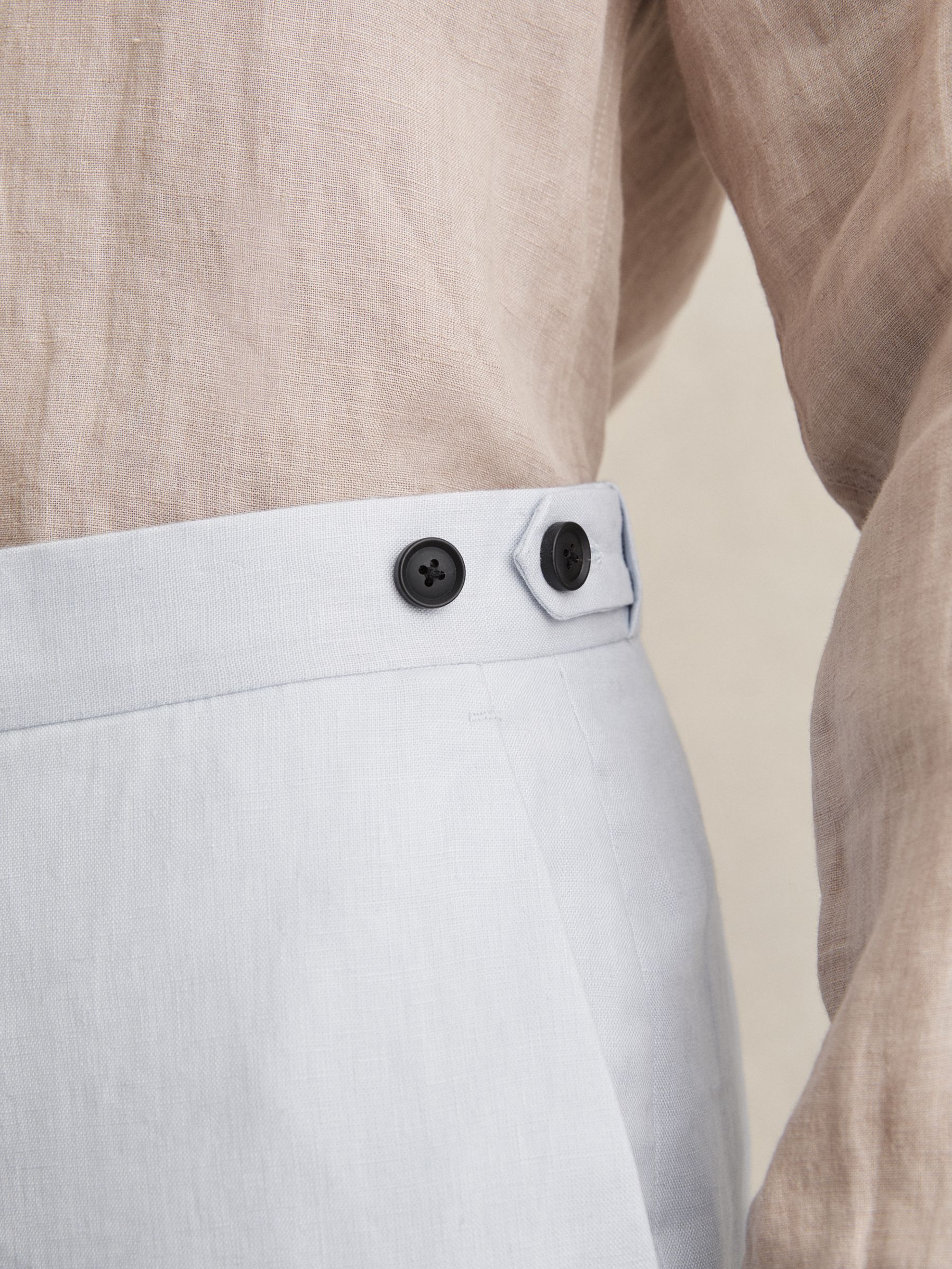 Slim Fit Suit Trousers in Soft Blue - Image 4 of 6