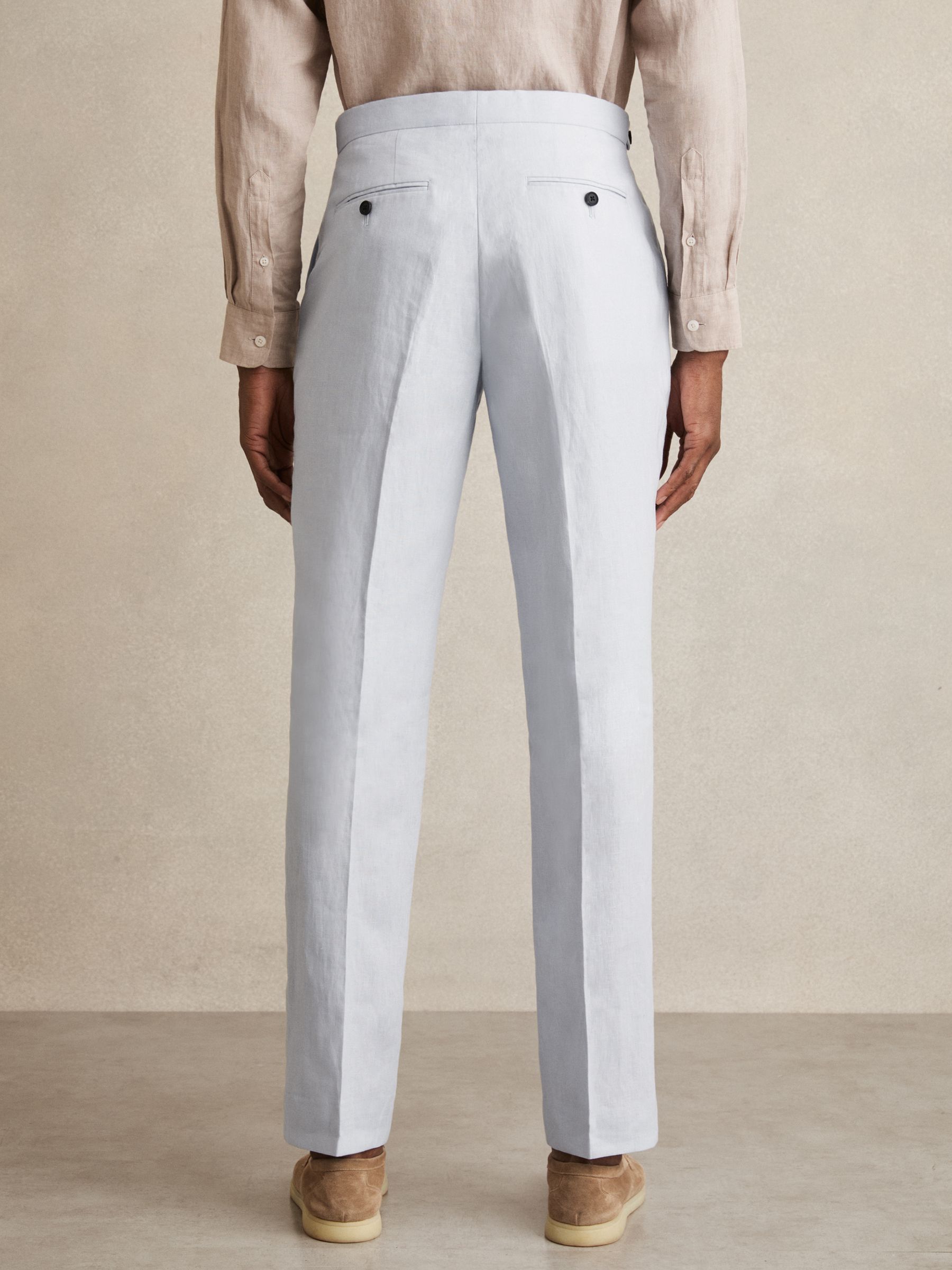 Slim Fit Suit Trousers in Soft Blue - Image 5 of 6