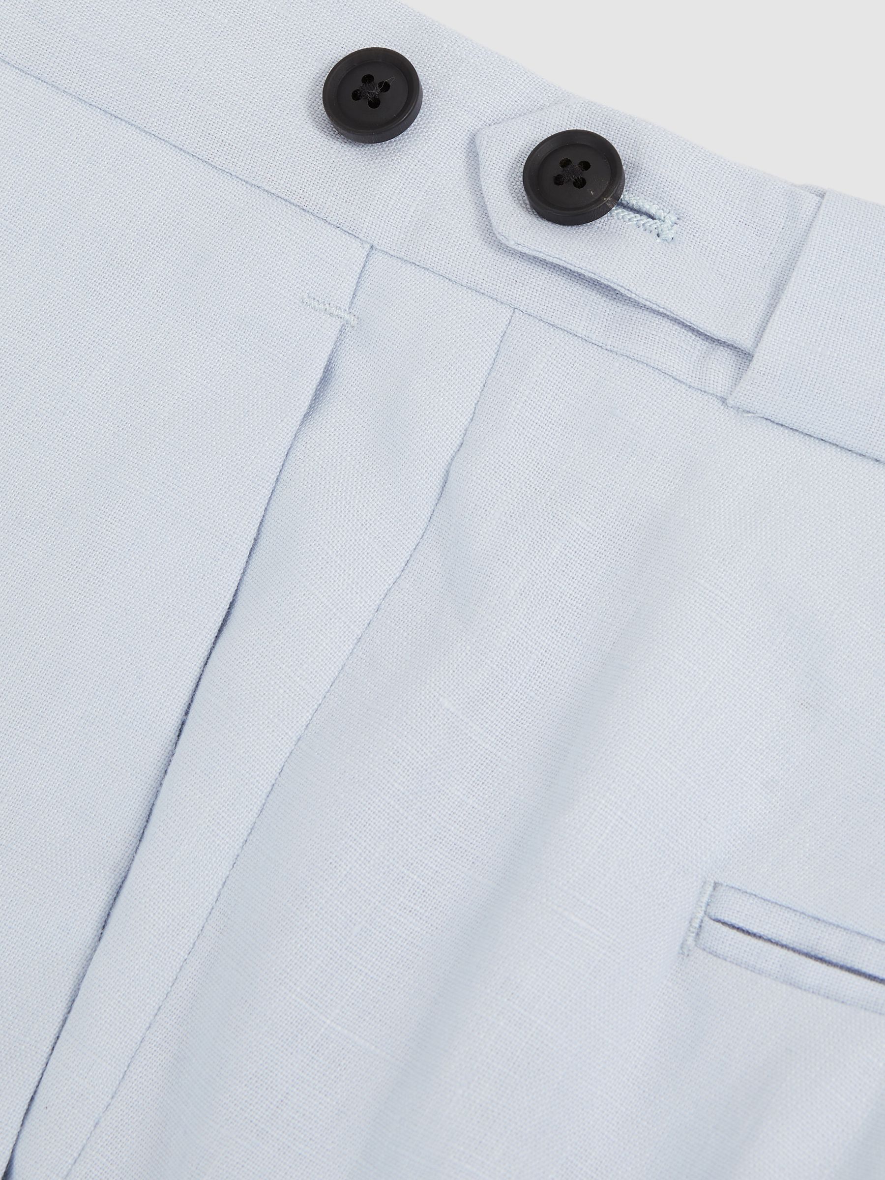 Slim Fit Suit Trousers in Soft Blue - Image 6 of 6