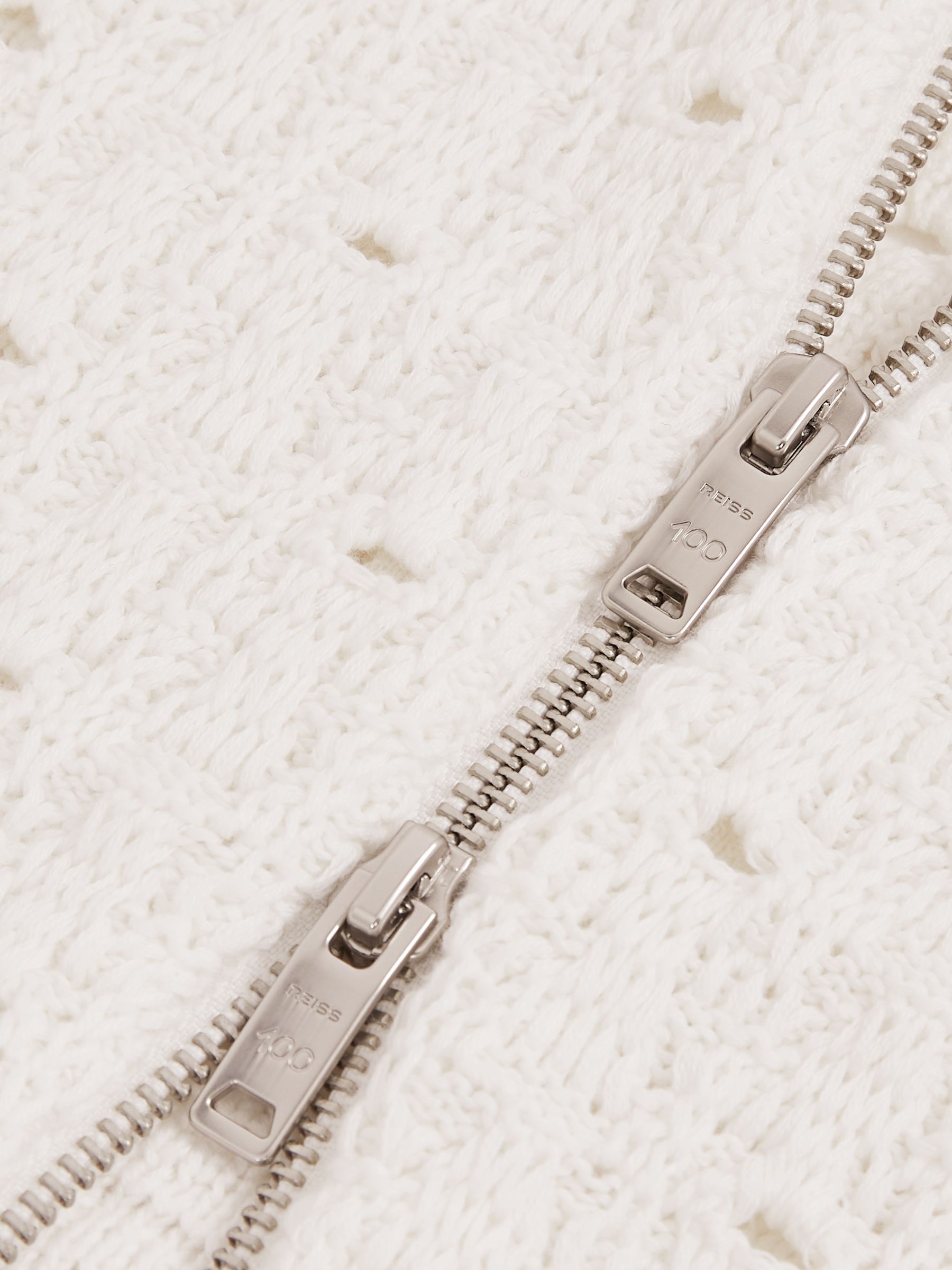 Reiss | Les 100 Ciels Textured Cardigan in White - Image 7 of 7