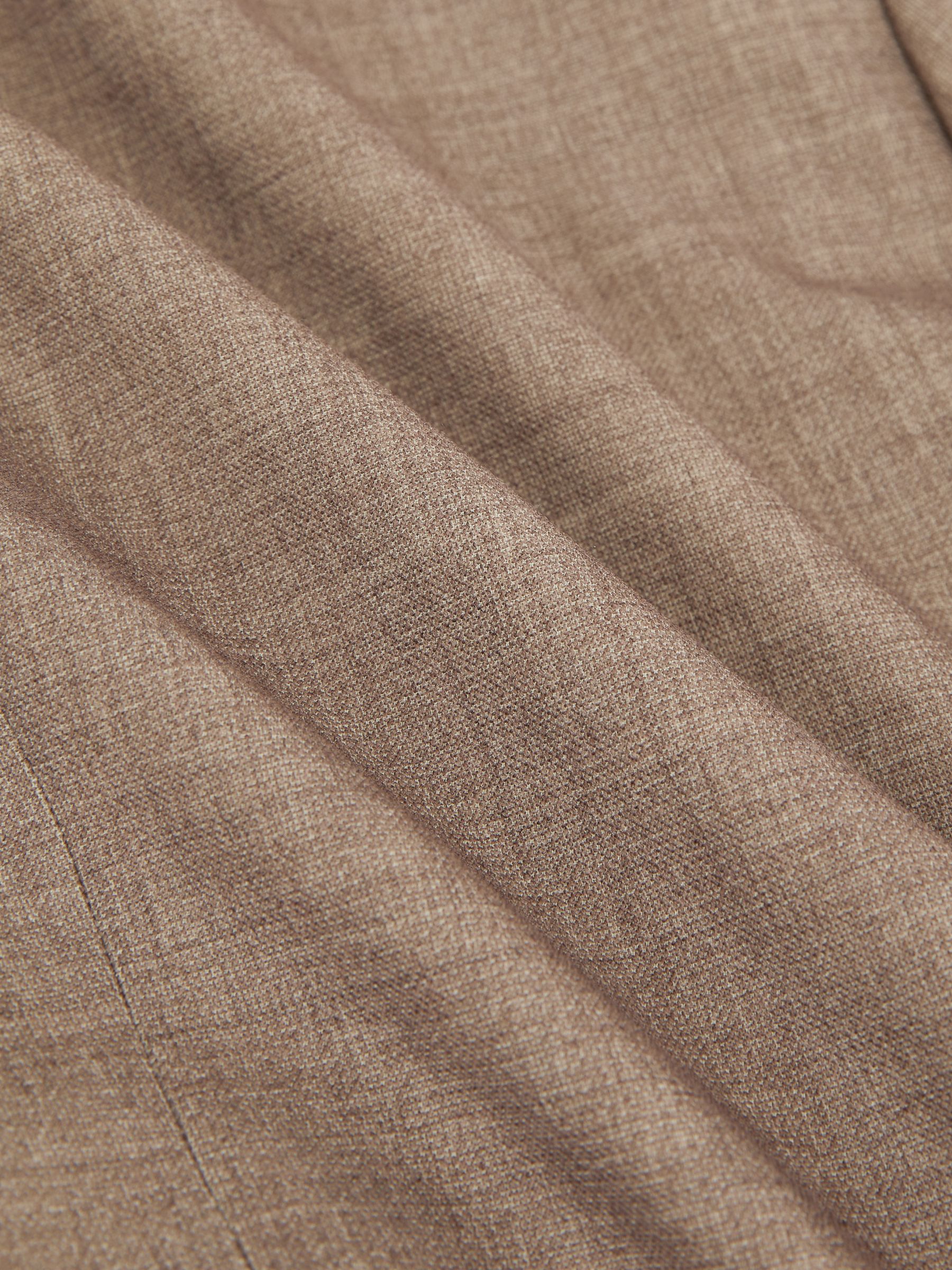 Single-Breasted Textured Blazer Slim-Fit With Wool in Brown - Image 8 of 9