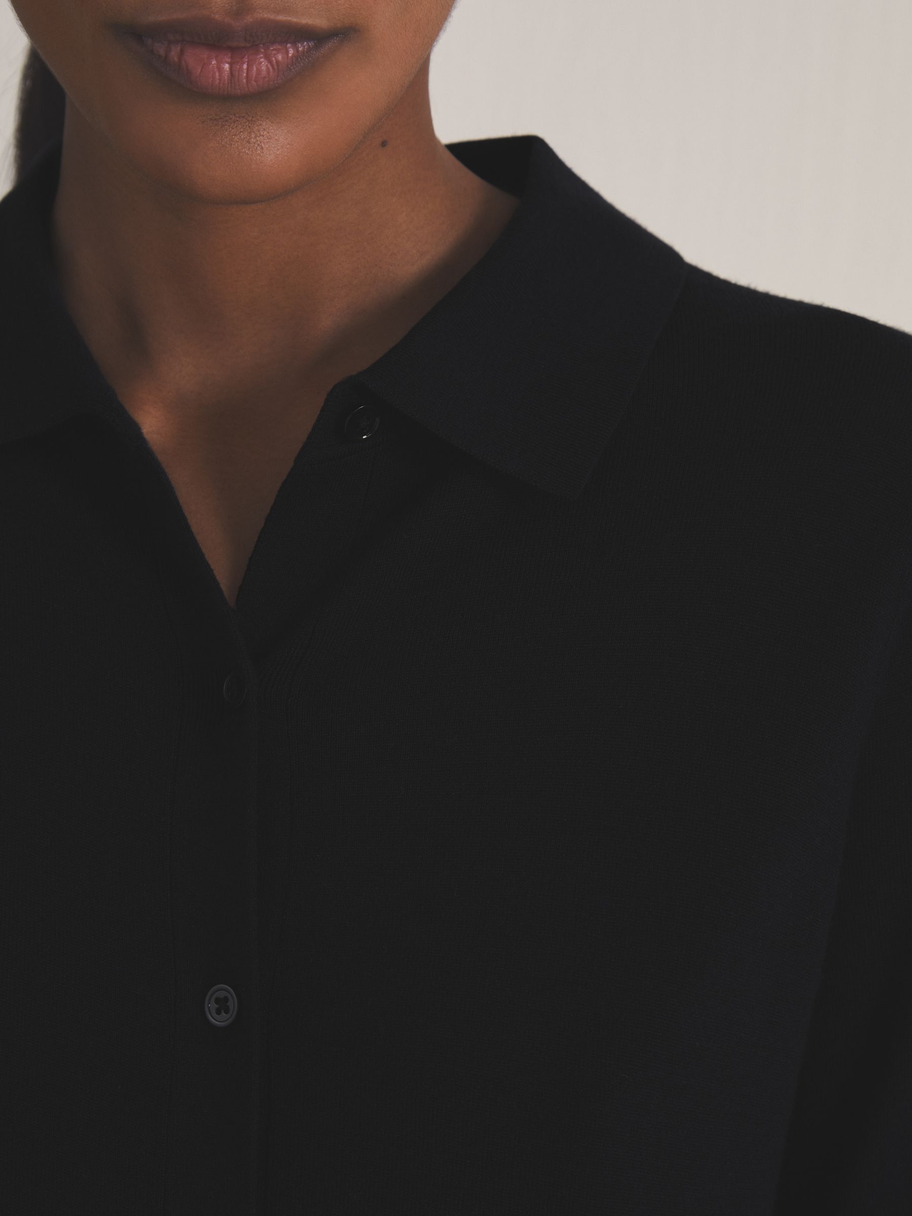 Reiss | Les 100 Ciels Wool Cardigan in Navy - Image 5 of 7