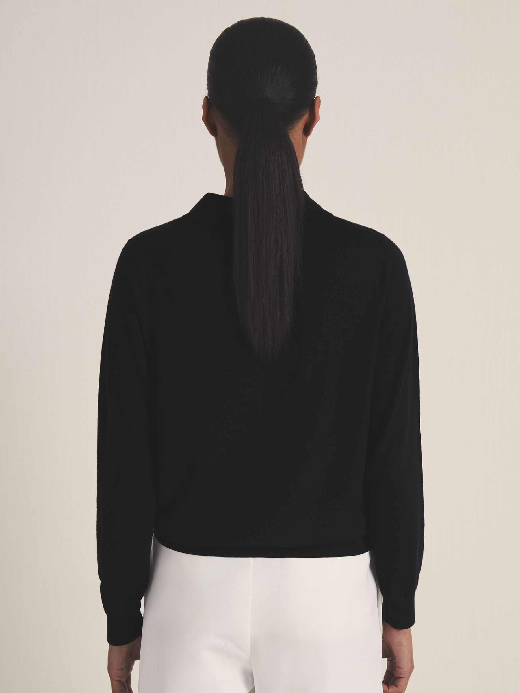 Reiss | Les 100 Ciels Wool Cardigan in Navy - Image 6 of 7