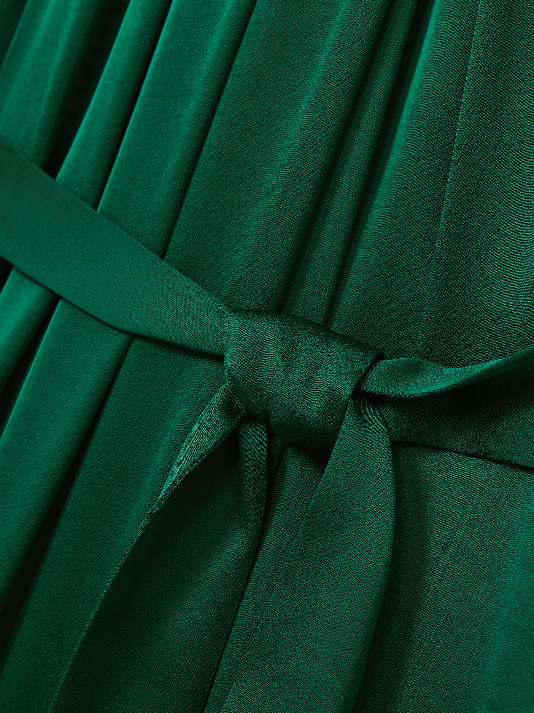 Satin Wide-Leg Draped Jumpsuit in Green - Image 5 of 5