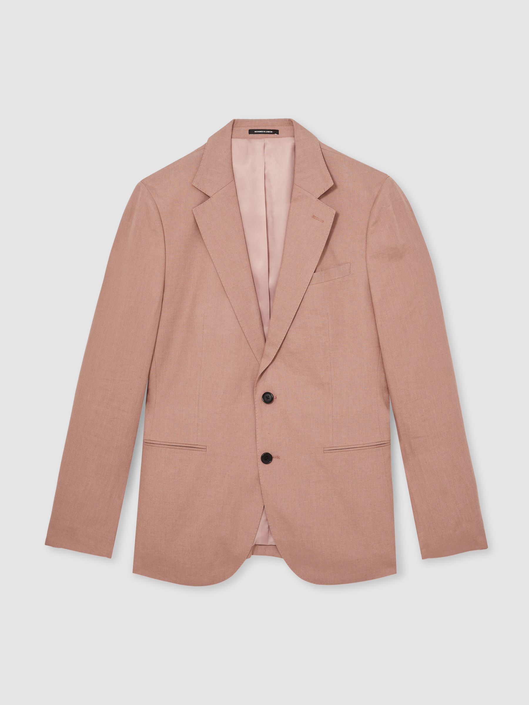 Slim Fit Single Breasted Suit Blazer in Rose Pink - Image 2 of 8