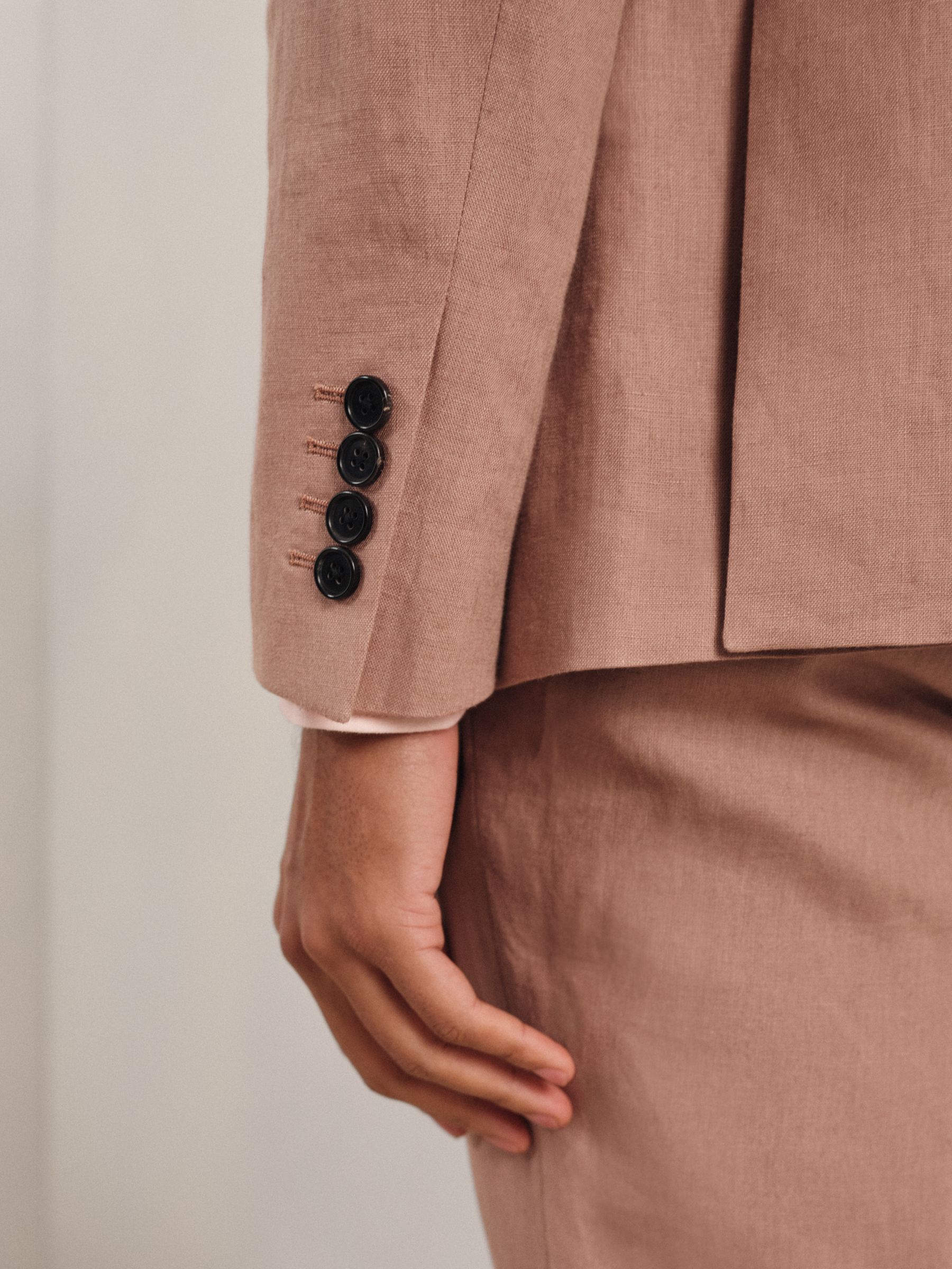 Slim Fit Single Breasted Suit Blazer in Rose Pink - Image 5 of 8