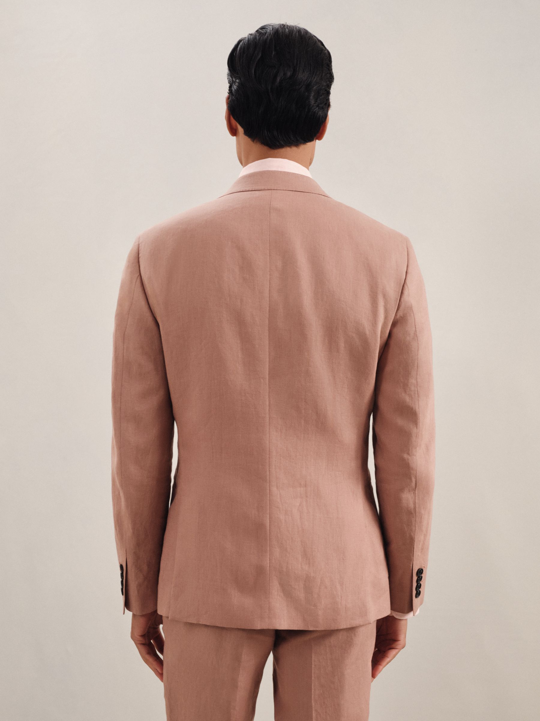 Slim Fit Single Breasted Suit Blazer in Rose Pink - Image 6 of 8