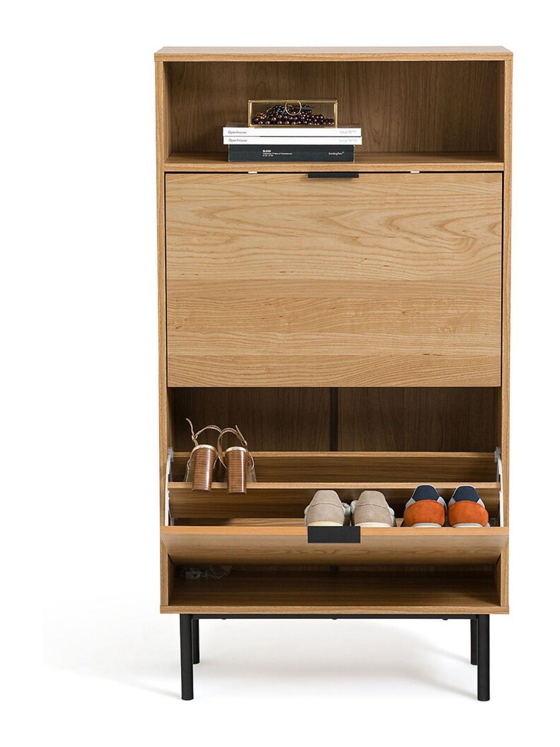 La Redoute Intérieurs Wood and Metal Jarta Ash Veneer 2-Door Shoe Cabinet - Image 1 of 6 La Redoute Intérieurs Wood and Metal Jarta Ash Veneer 2-Door Shoe Cabinet - Image 1 of 6