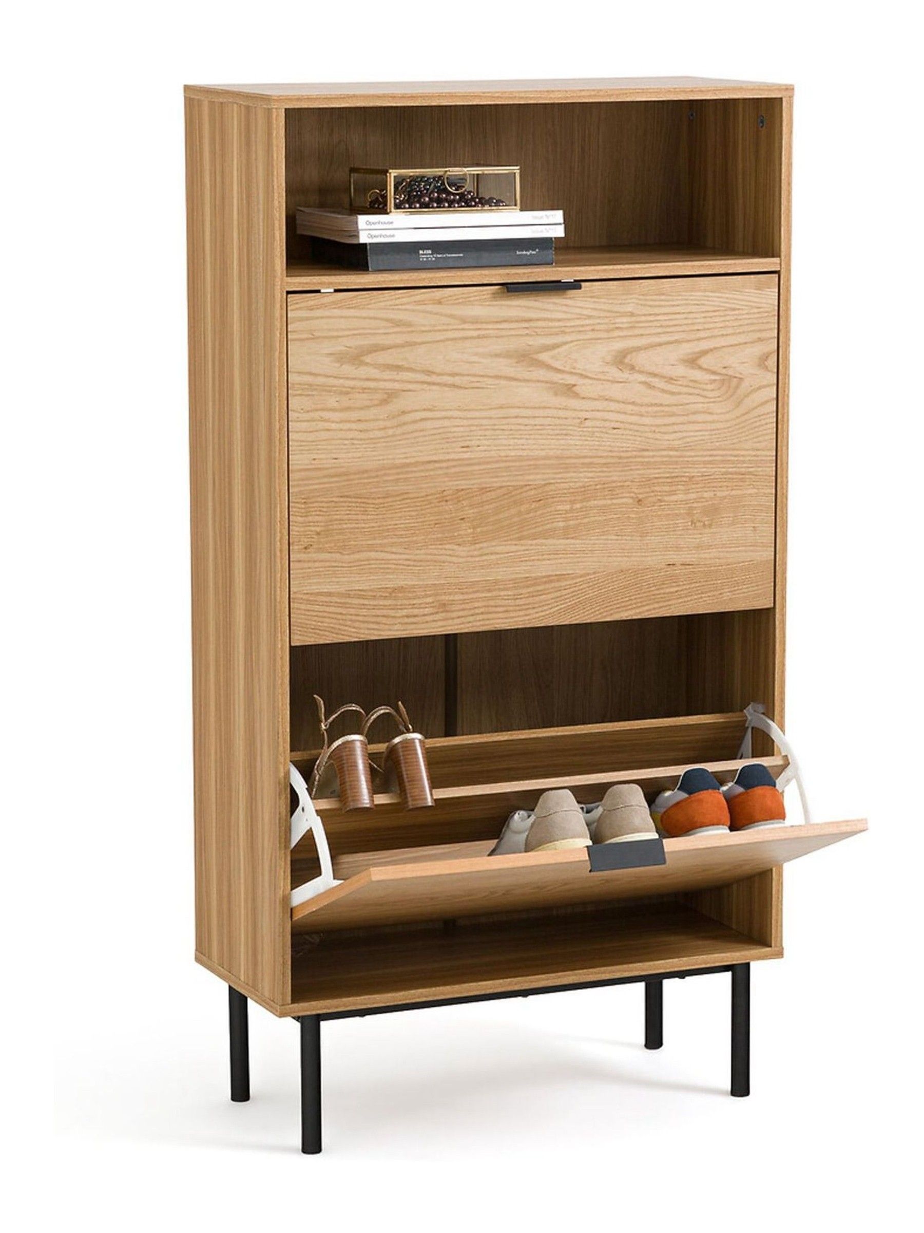 La Redoute Intérieurs Wood and Metal Jarta Ash Veneer 2-Door Shoe Cabinet - Image 2 of 6