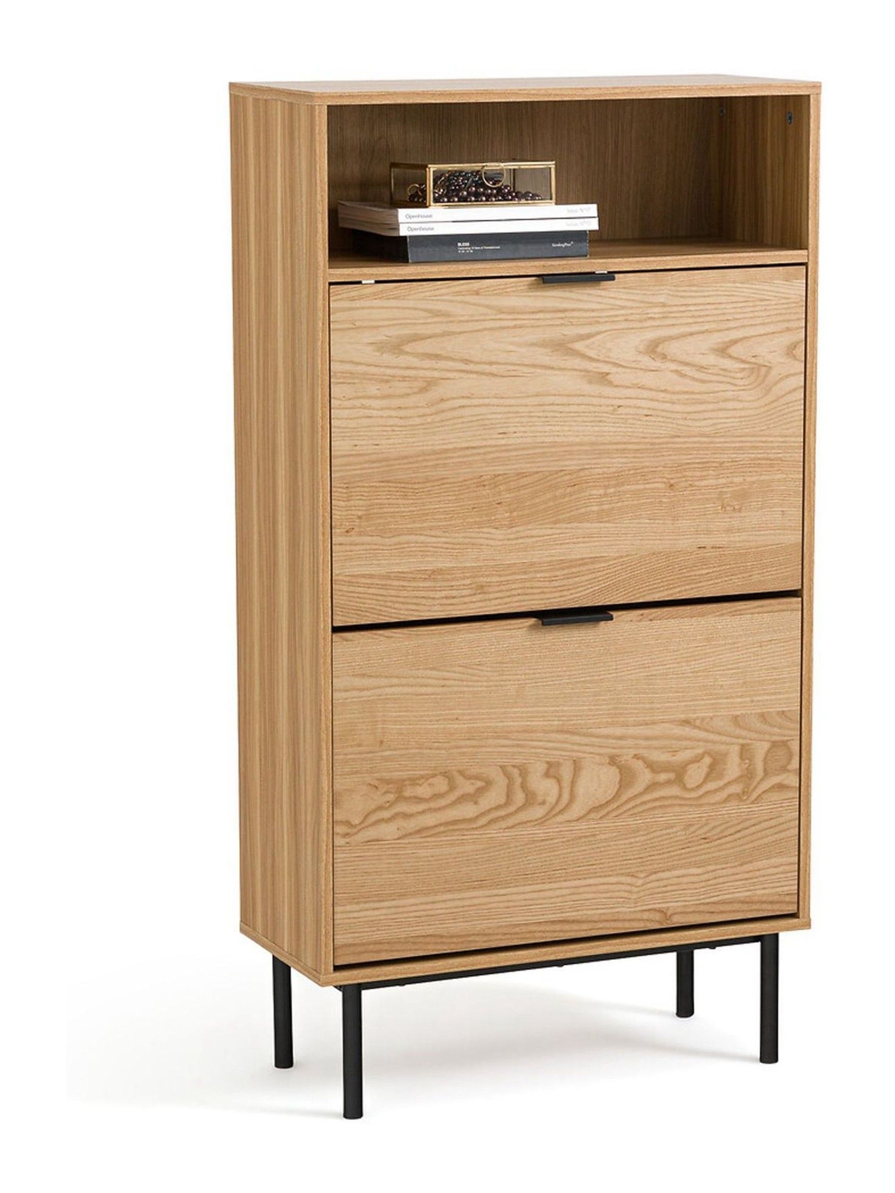 La Redoute Intérieurs Wood and Metal Jarta Ash Veneer 2-Door Shoe Cabinet - Image 3 of 6
