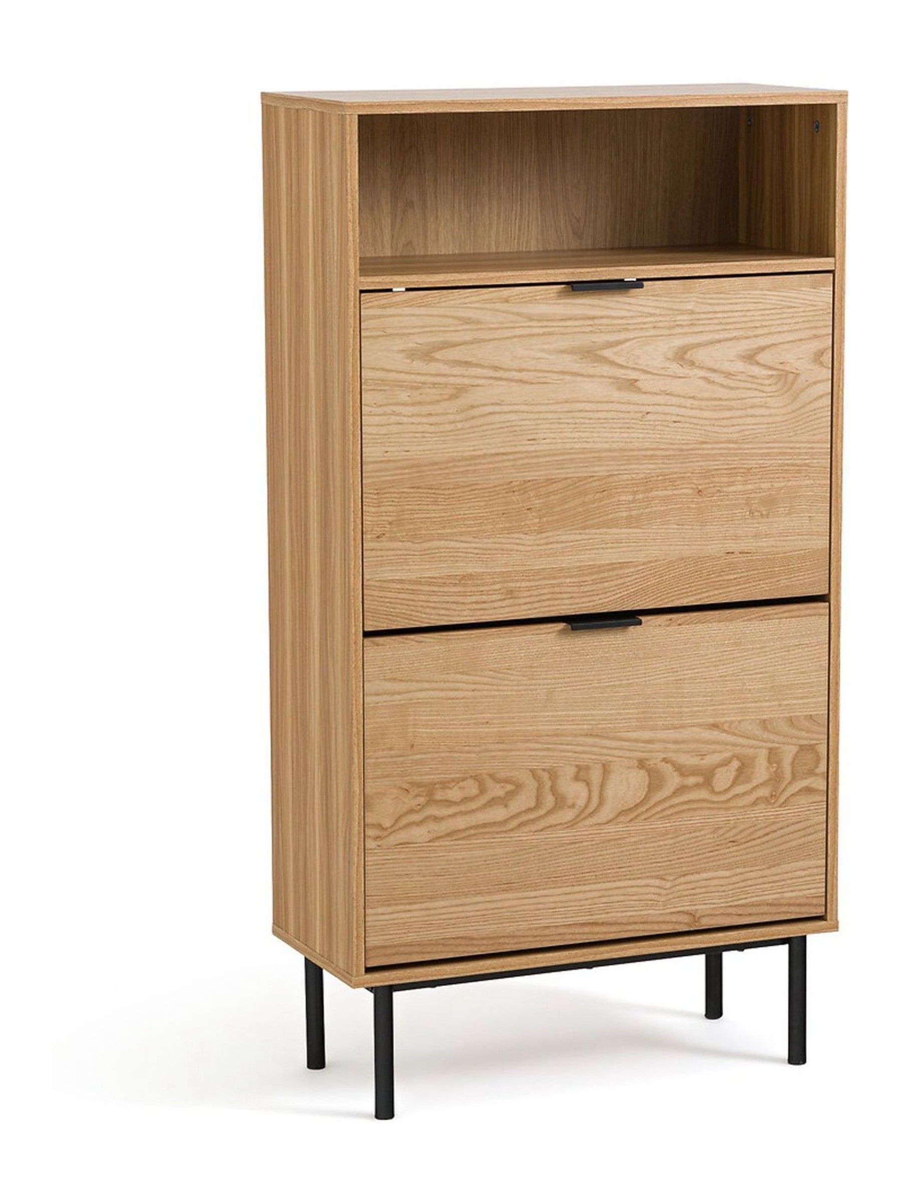 La Redoute Intérieurs Wood and Metal Jarta Ash Veneer 2-Door Shoe Cabinet - Image 5 of 6