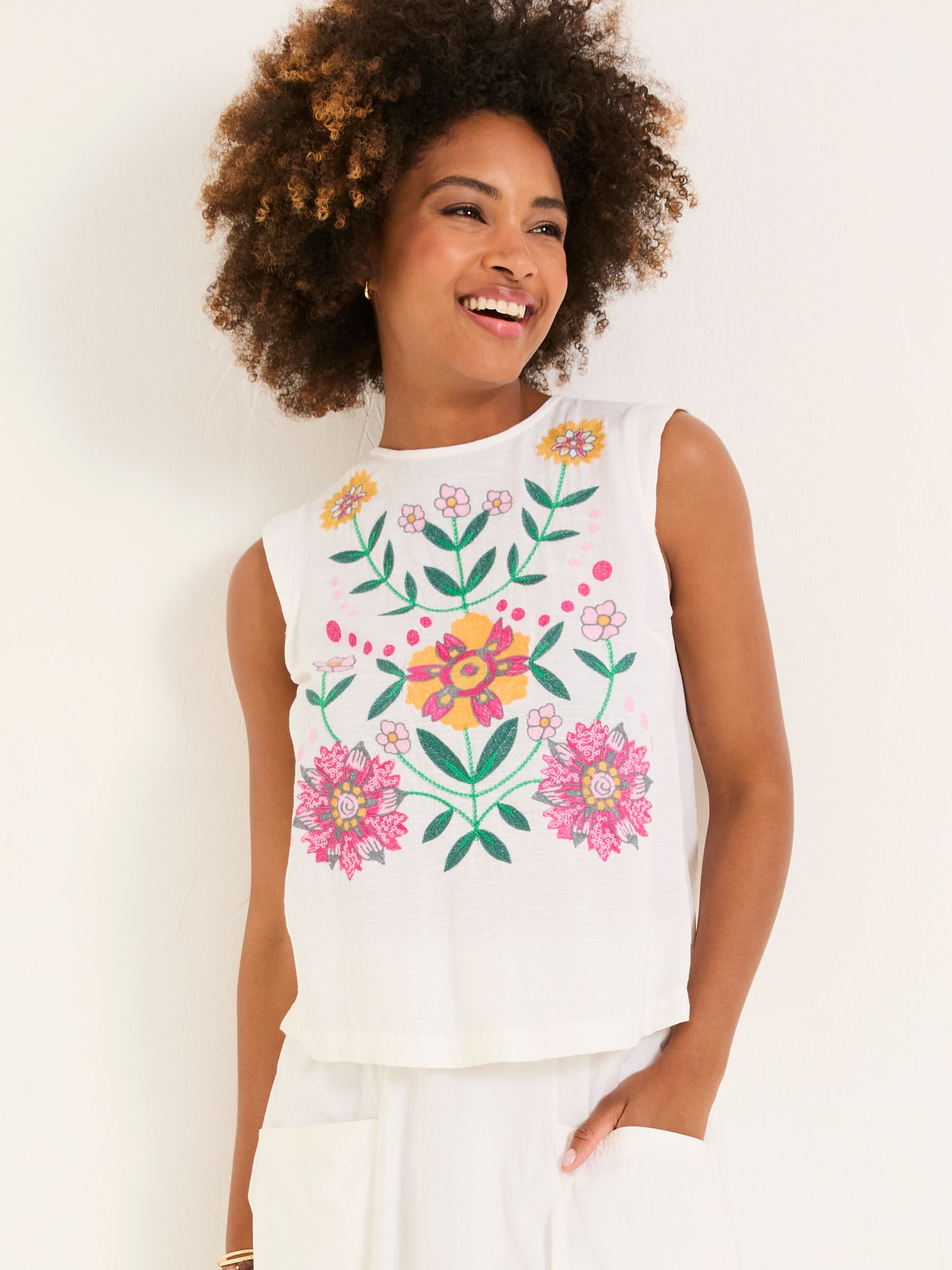 Fliss Ivory Embroidered Cami - Image 2 of 7