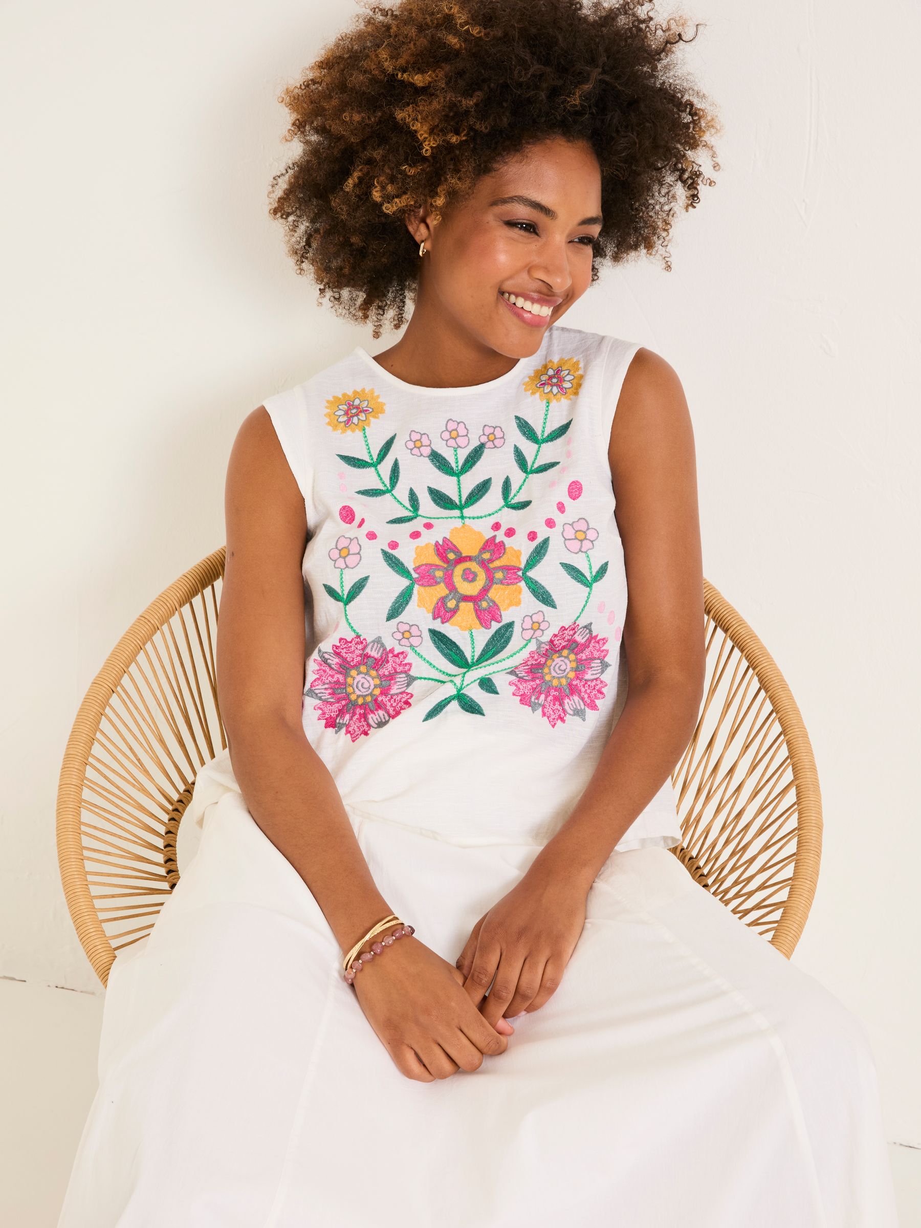 Fliss Ivory Embroidered Cami - Image 5 of 7
