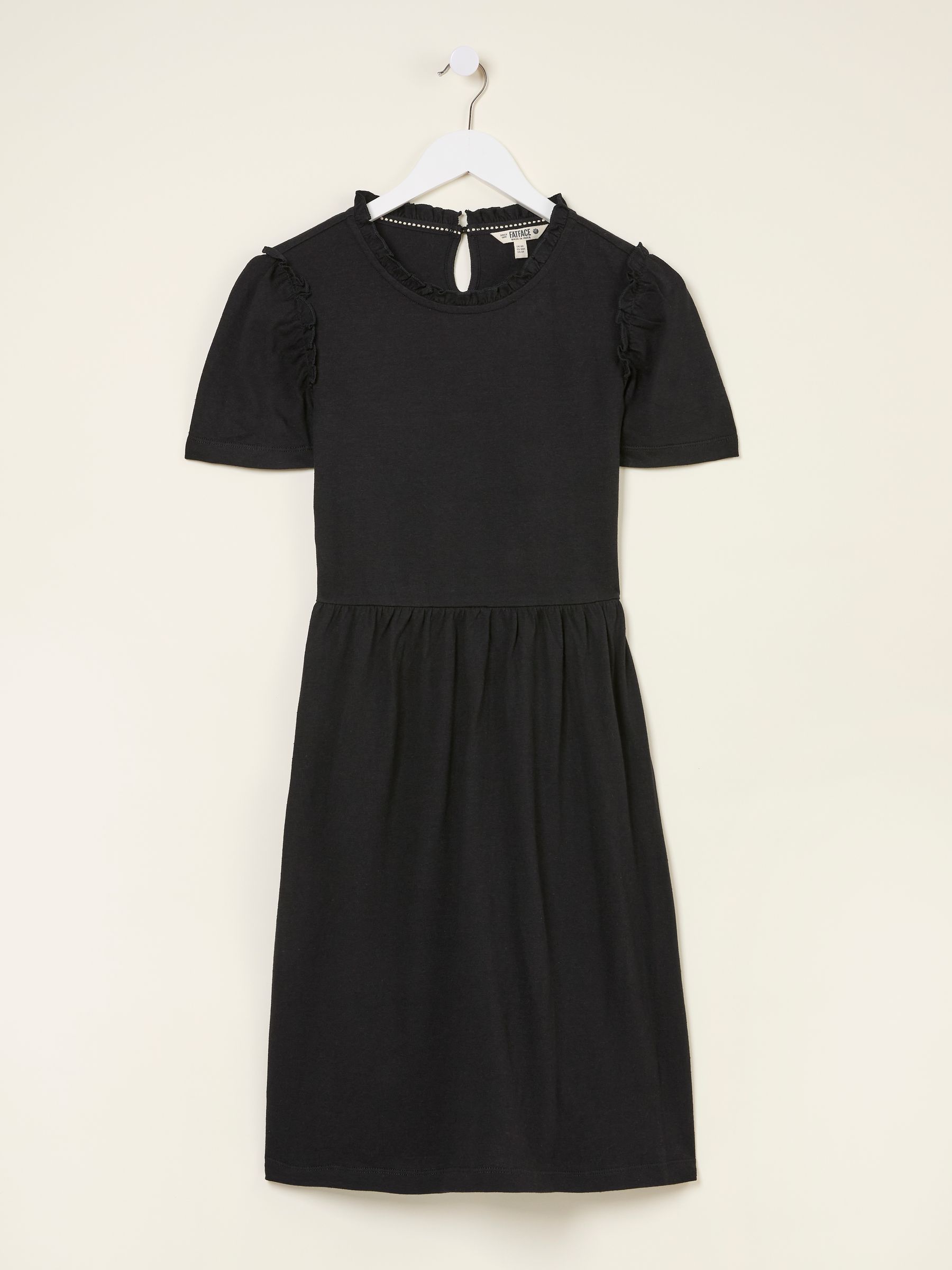 black jersey dress mini Black Round Neck Long Sleeve Mini Jersey Dress