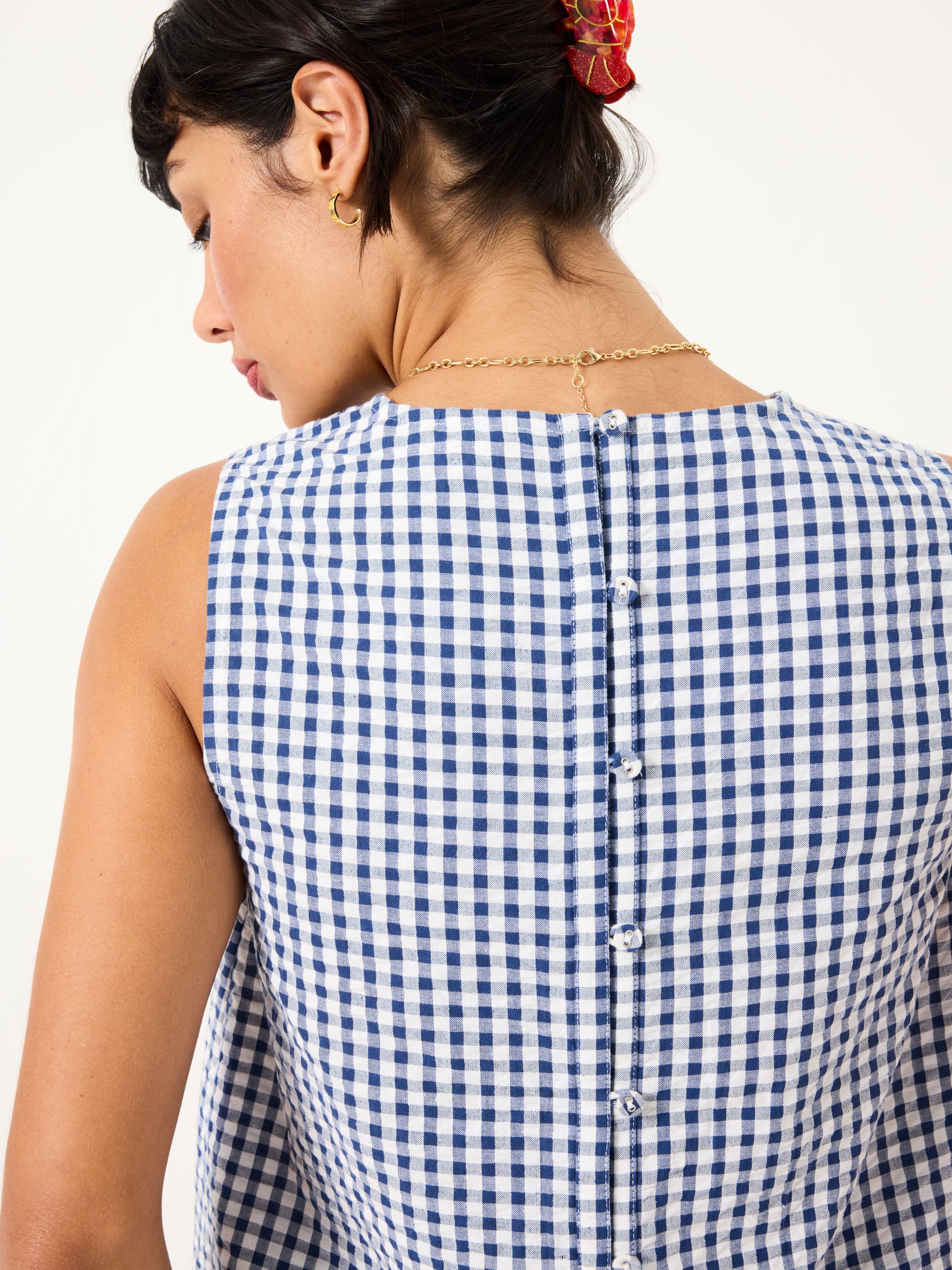 Etta Navy Gingham Cami - Image 5 of 6