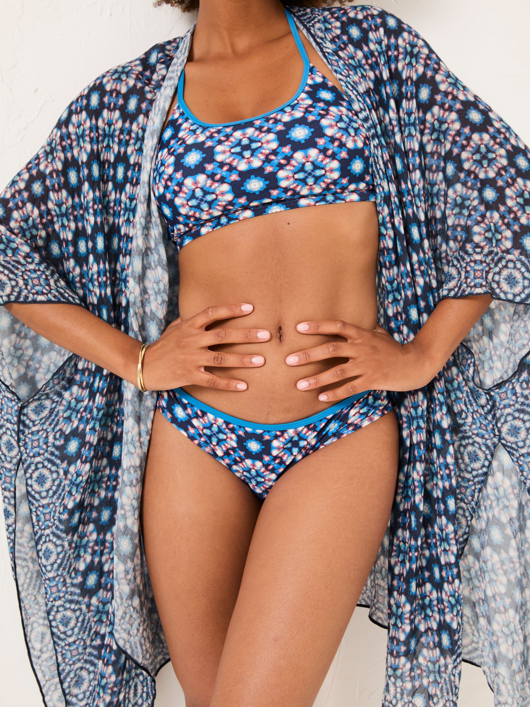 Blue Geometric Printed Kimono - Image 2 of 3