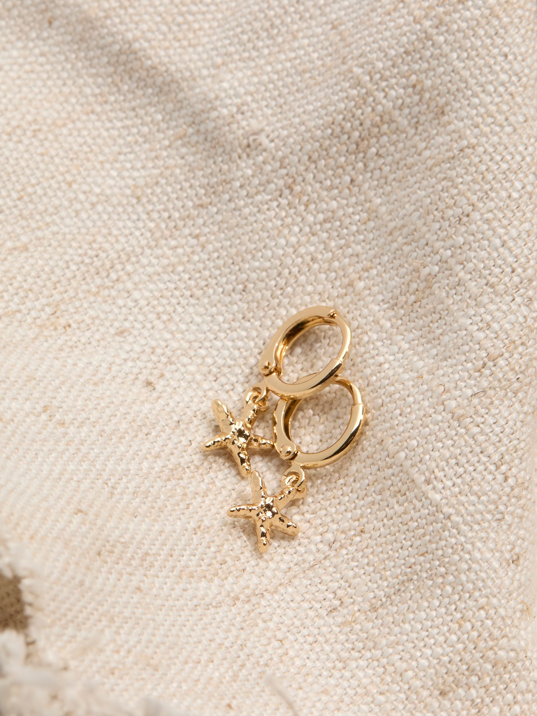 Gold Tone Starfish Drop Earrings - Image 2 of 2