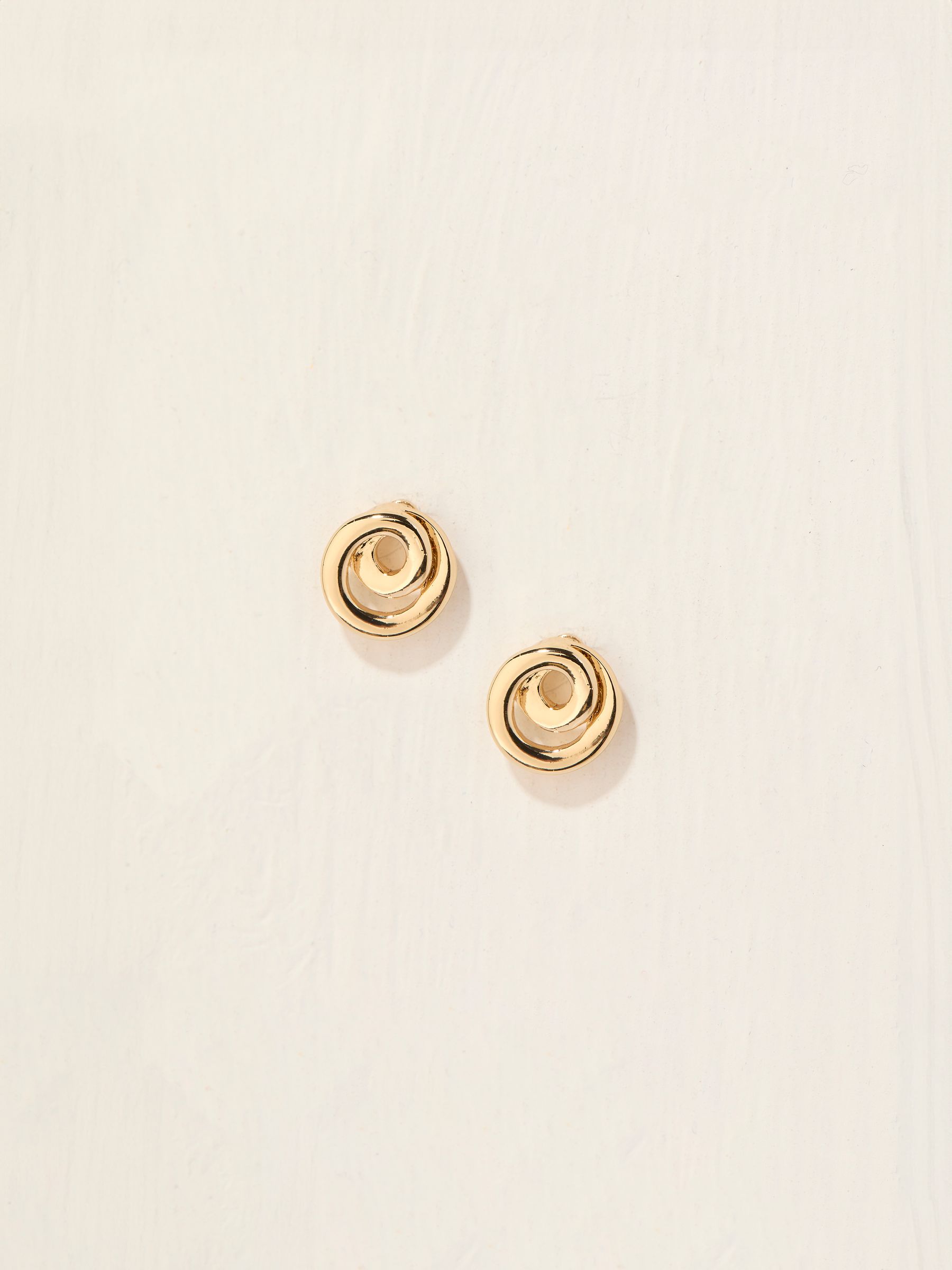 Gold Tone Swirl Stud Earrings - Image 1 of 2
