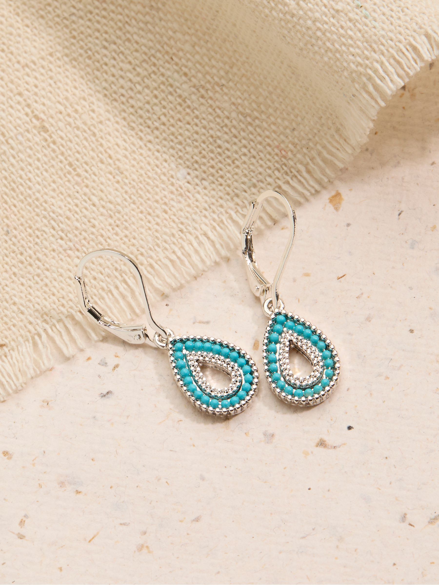 Silver Tone Teardrop Earrings - Image 1 of 2