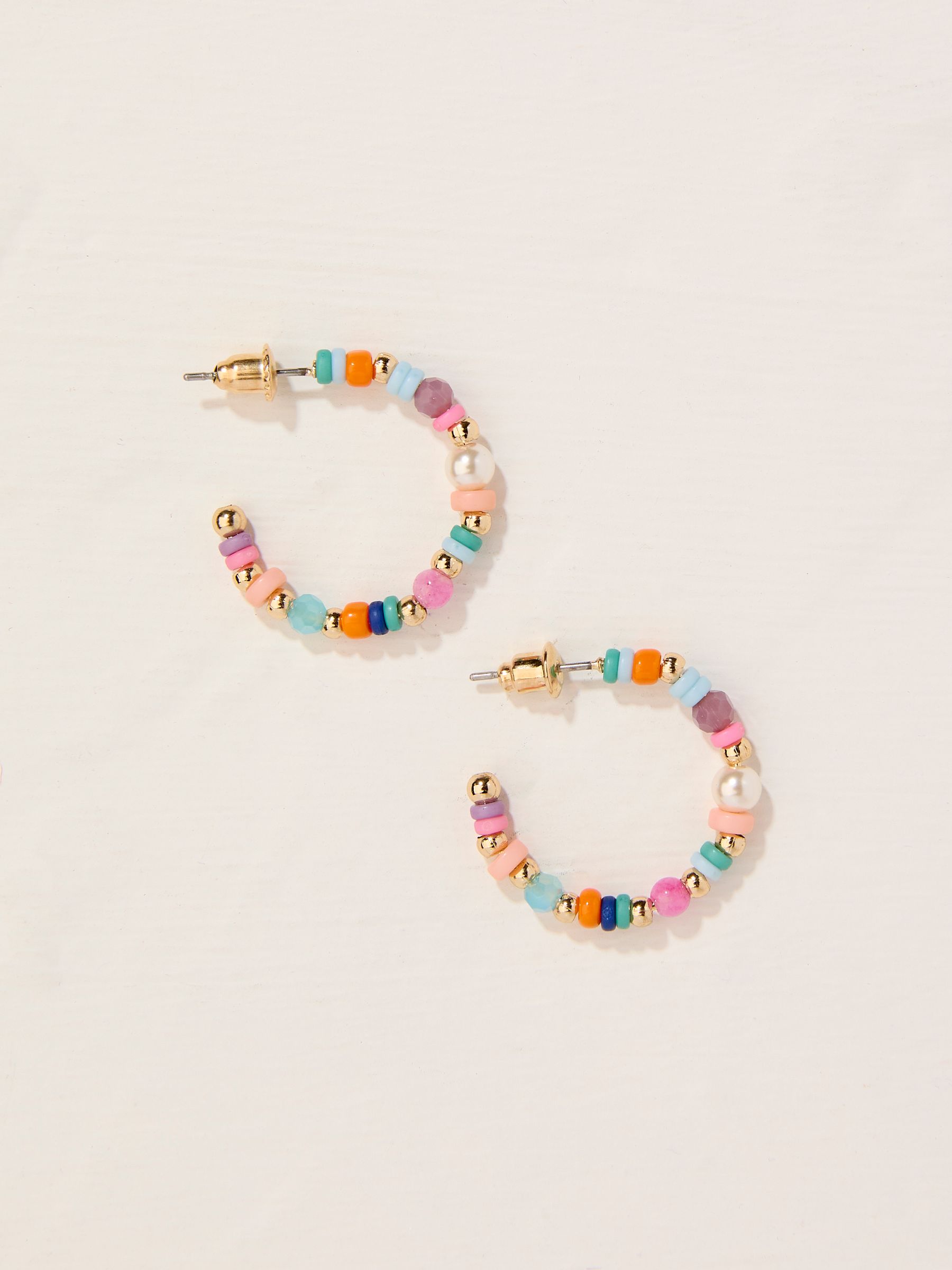 Multi Beaded Hoop Earrings - Image 1 of 2