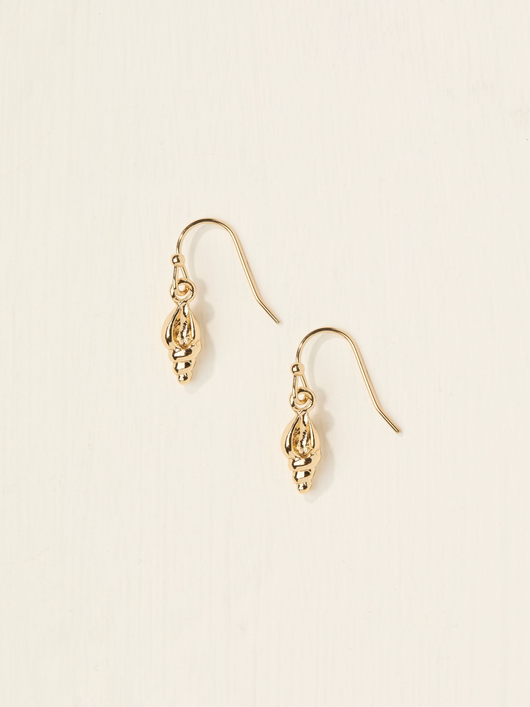 Gold Tone Shell Drop Earrings - Image 1 of 2