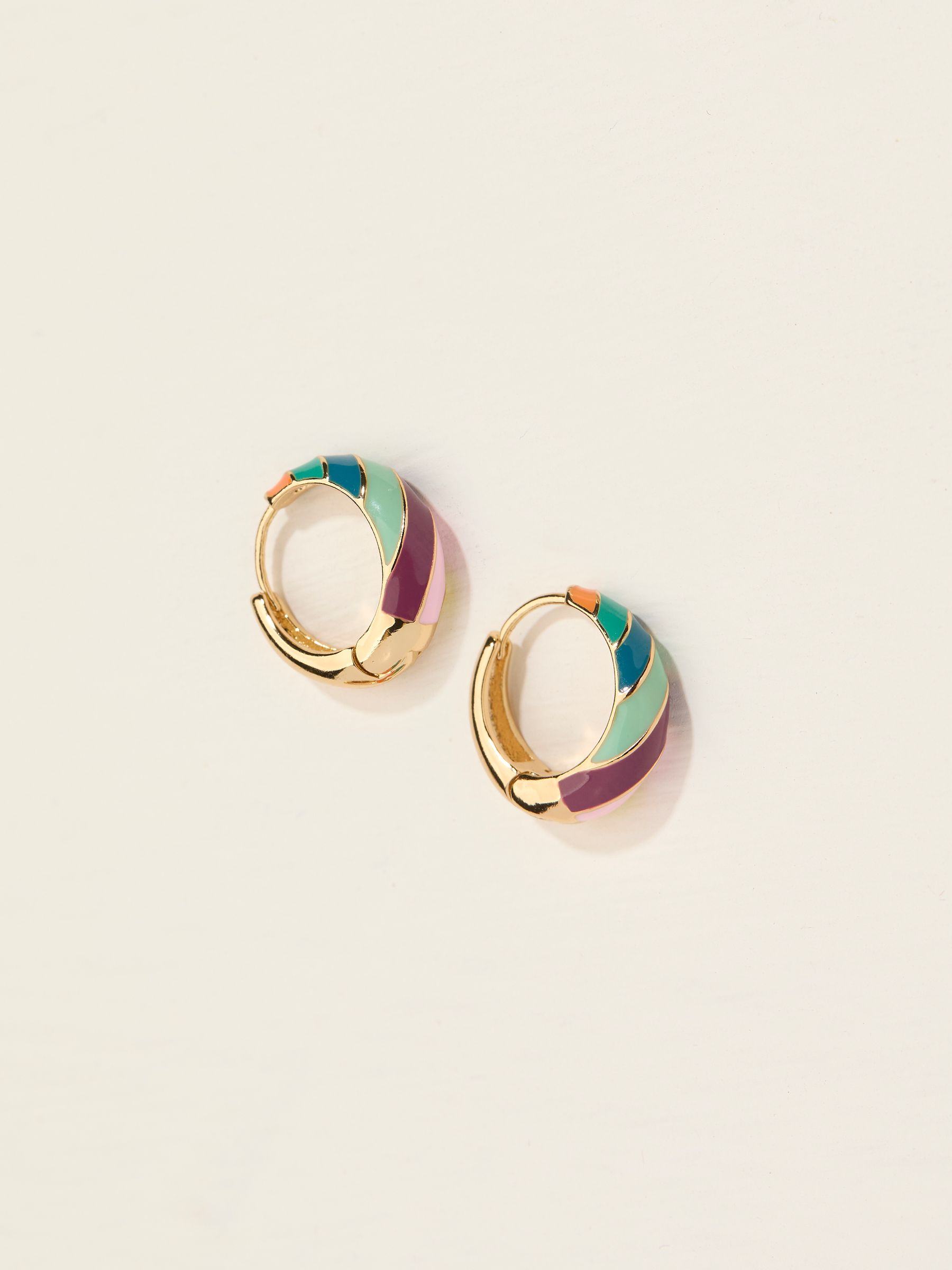 Multi Enamel Hoop Earrings - Image 1 of 3