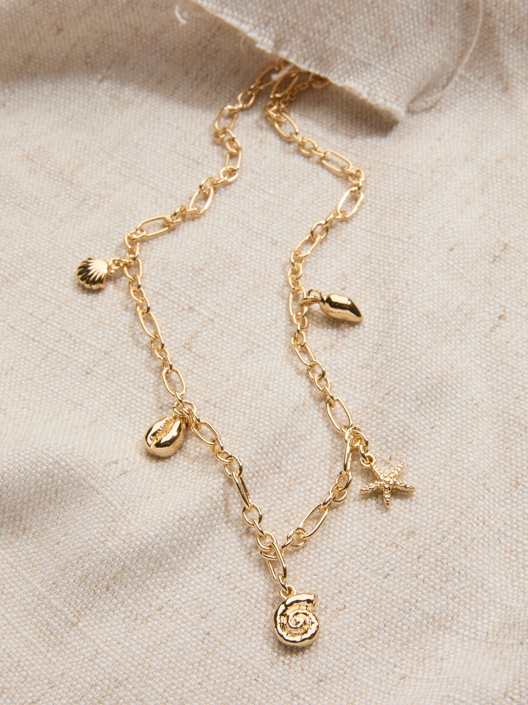 Gold Tone Shell Charm Necklace - Image 4 of 4