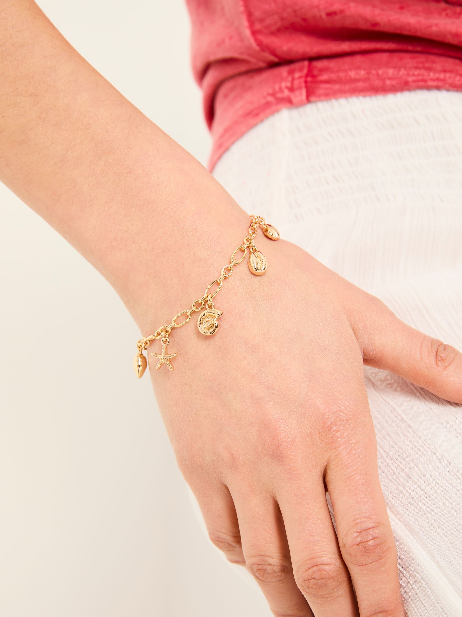 Gold Tone Shell Charm Bracelet - Image 2 of 4