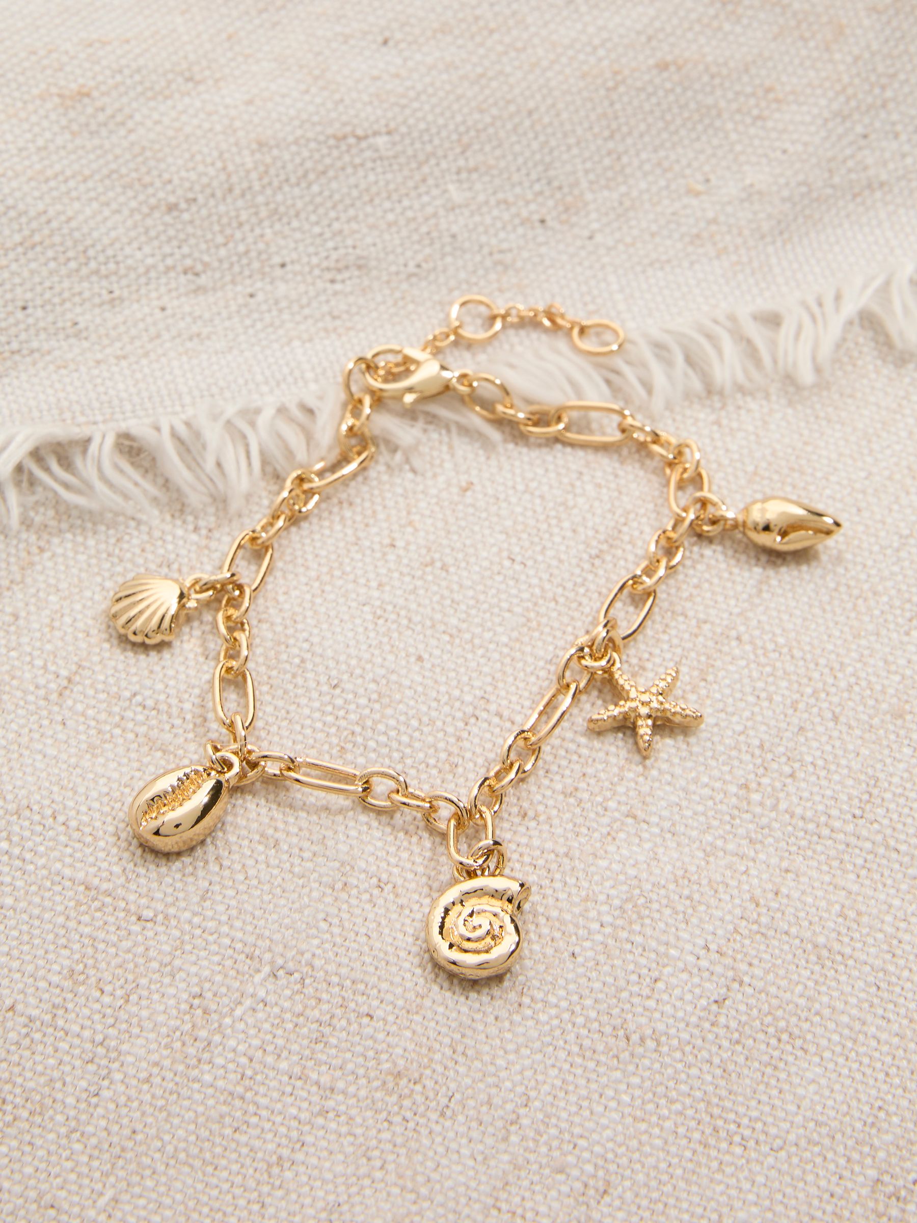 Gold Tone Shell Charm Bracelet - Image 4 of 4