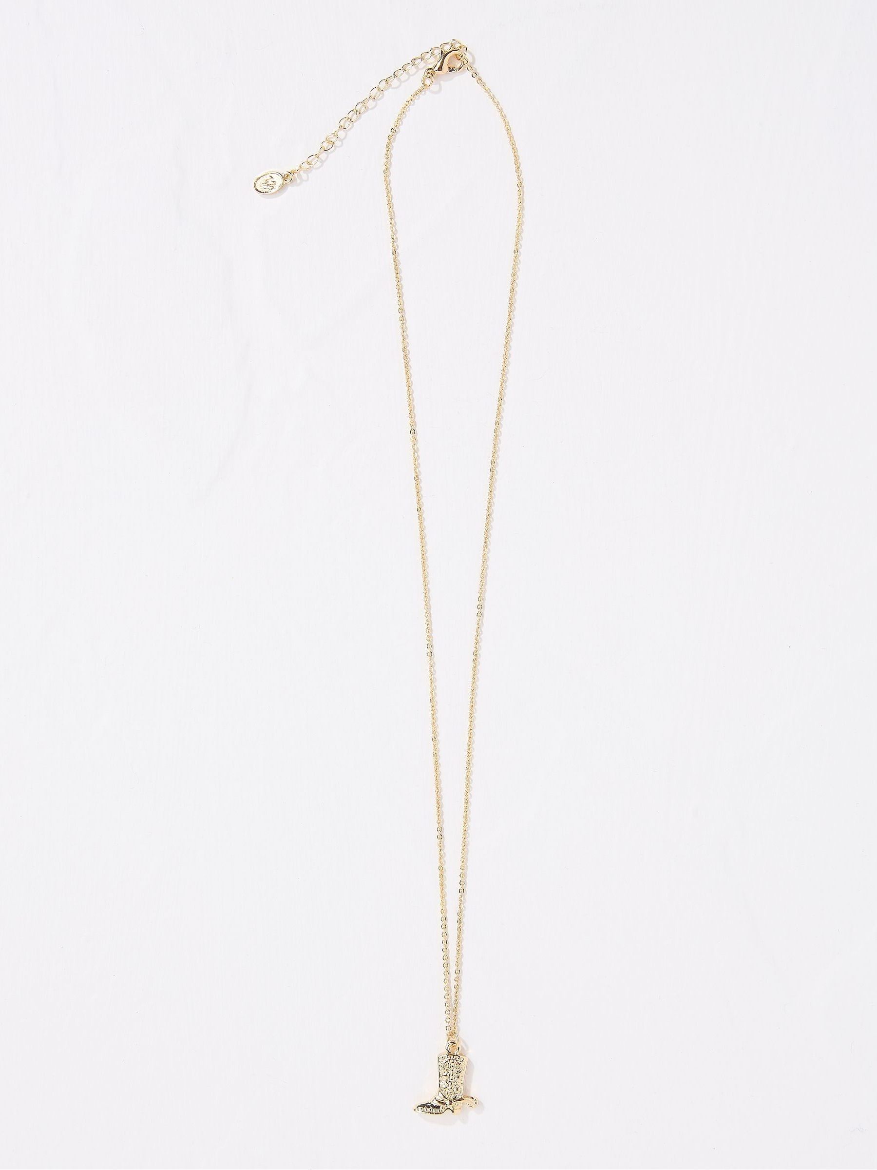Gold Tone Cowboy Boot Pendant Necklace - Image 2 of 2