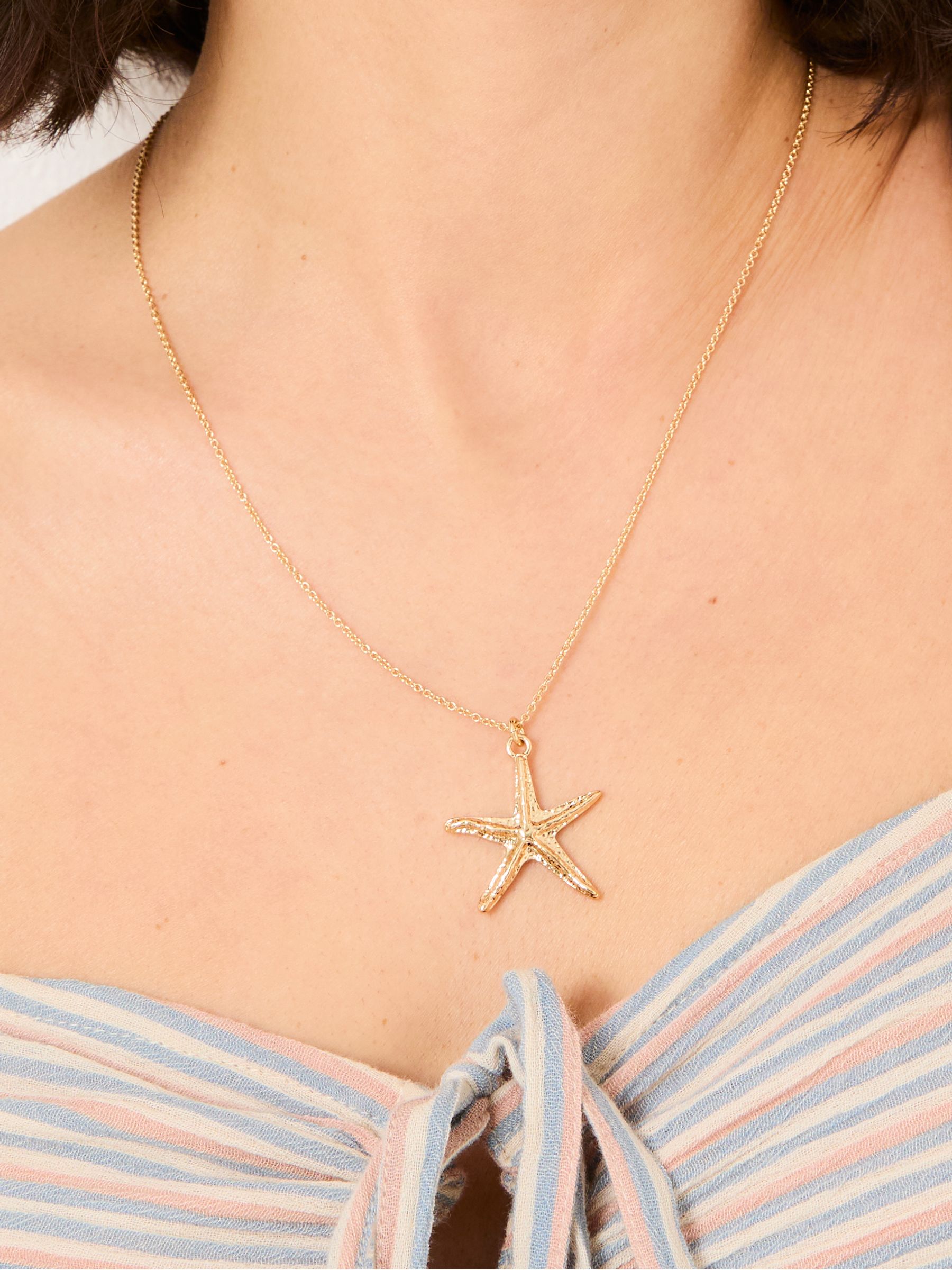 Gold Tone Starfish Pendant Necklace - Image 2 of 4
