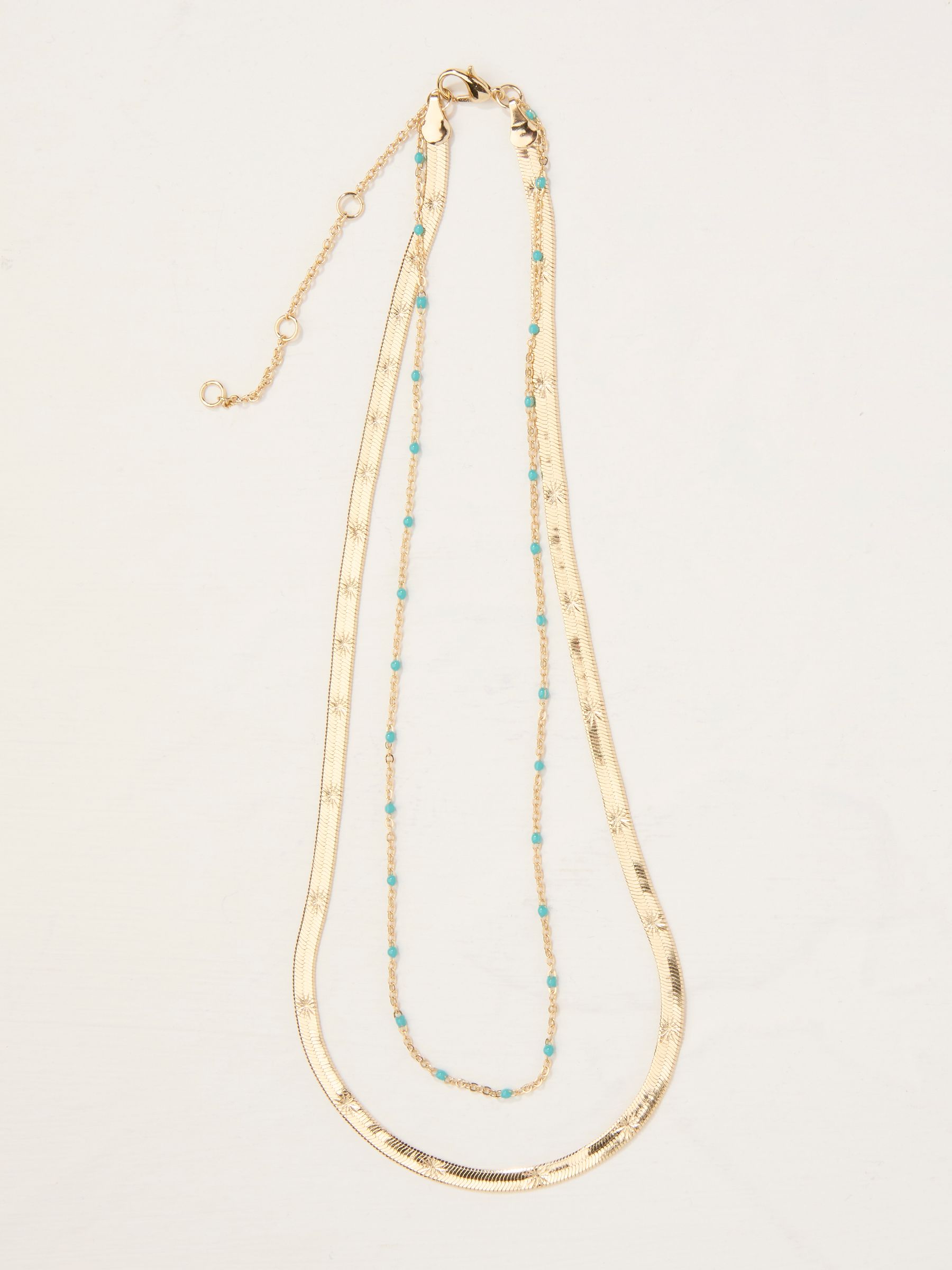 Gold Tone Double Layered Necklace - Image 1 of 2