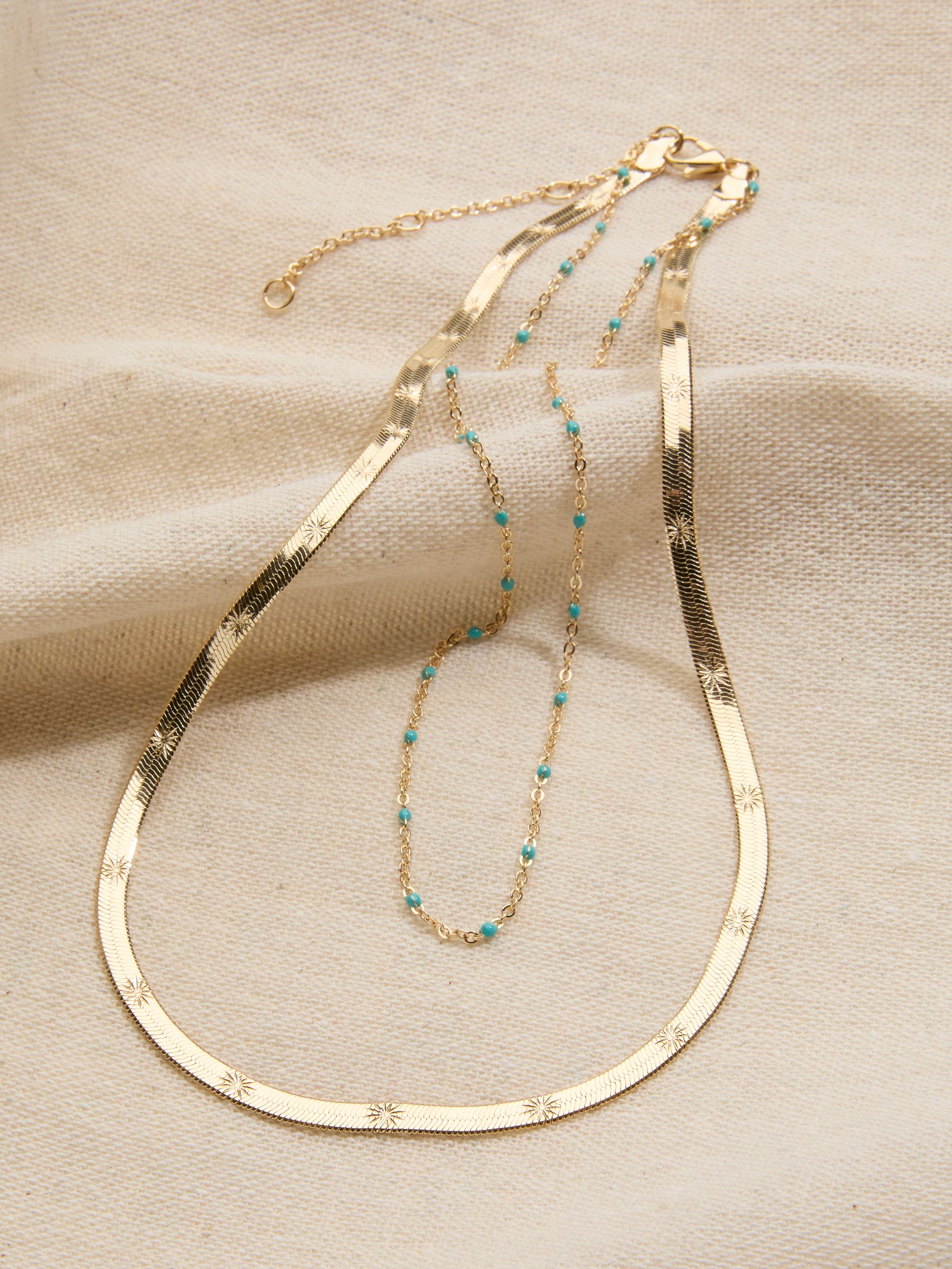 Gold Tone Double Layered Necklace - Image 2 of 2