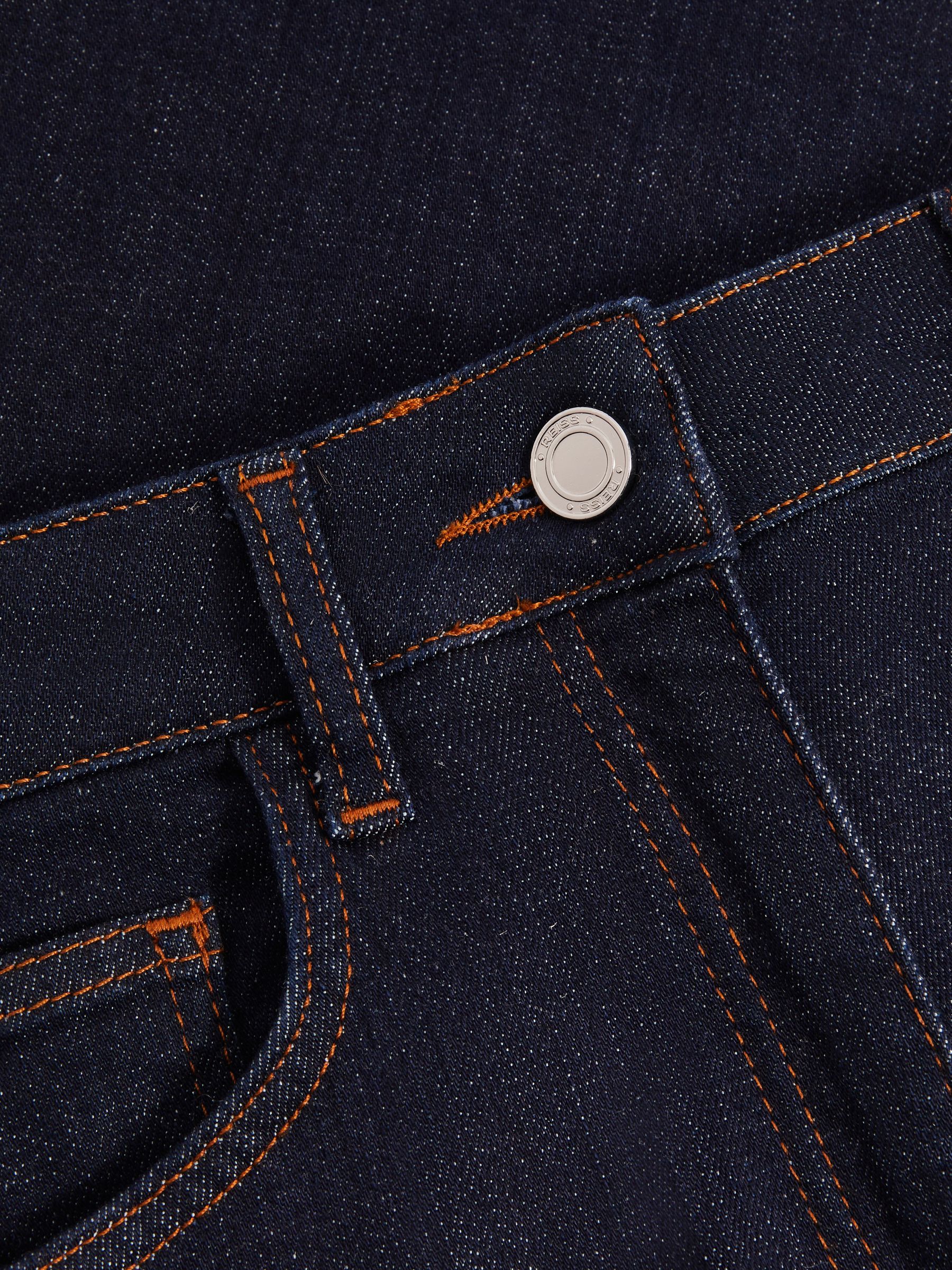 Petite Mid-Rise Flared Jeans in Dark Blue - image 4