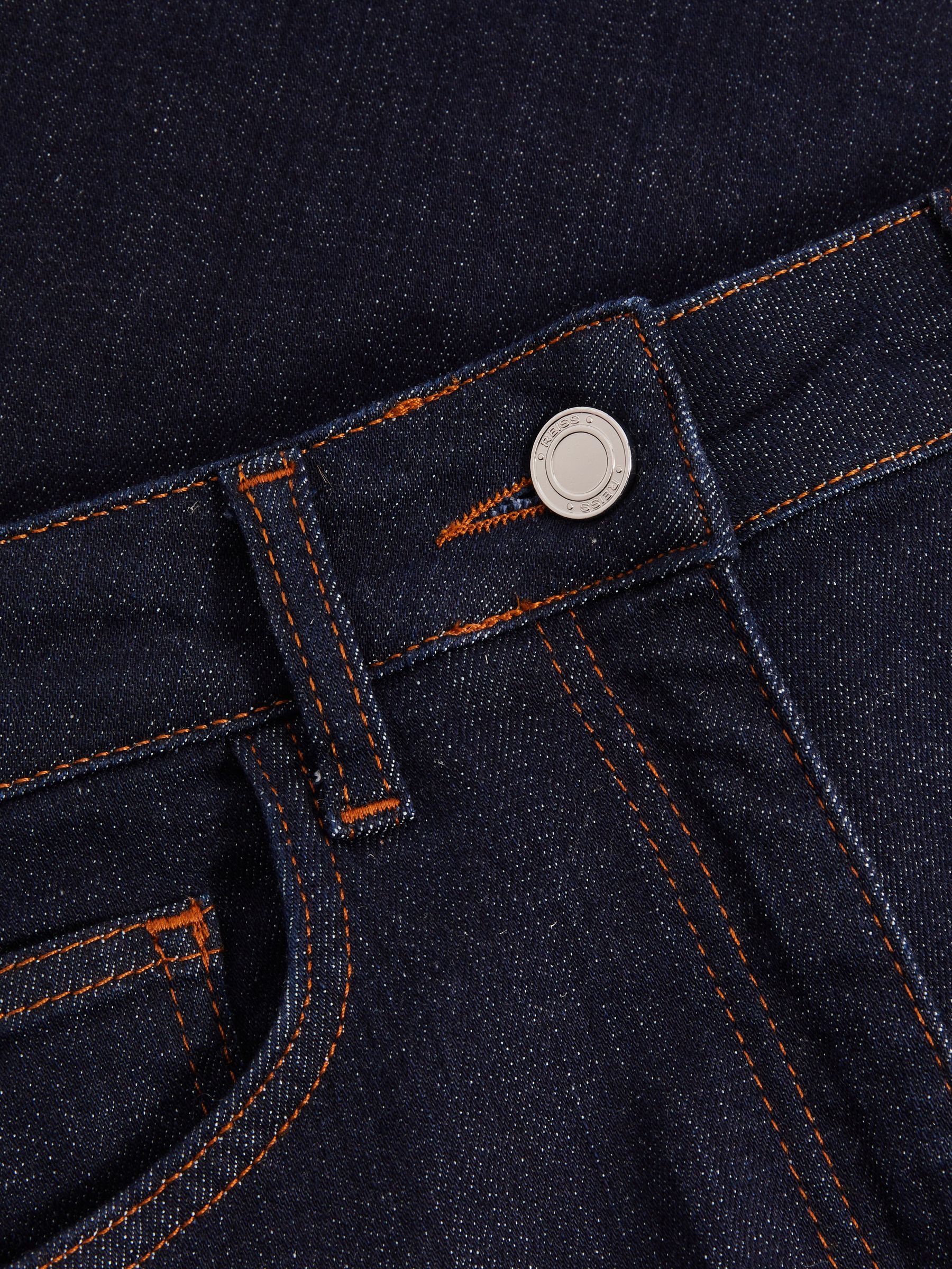Petite Mid Rise Flared Jeans in Dark Blue - Image 6 of 7