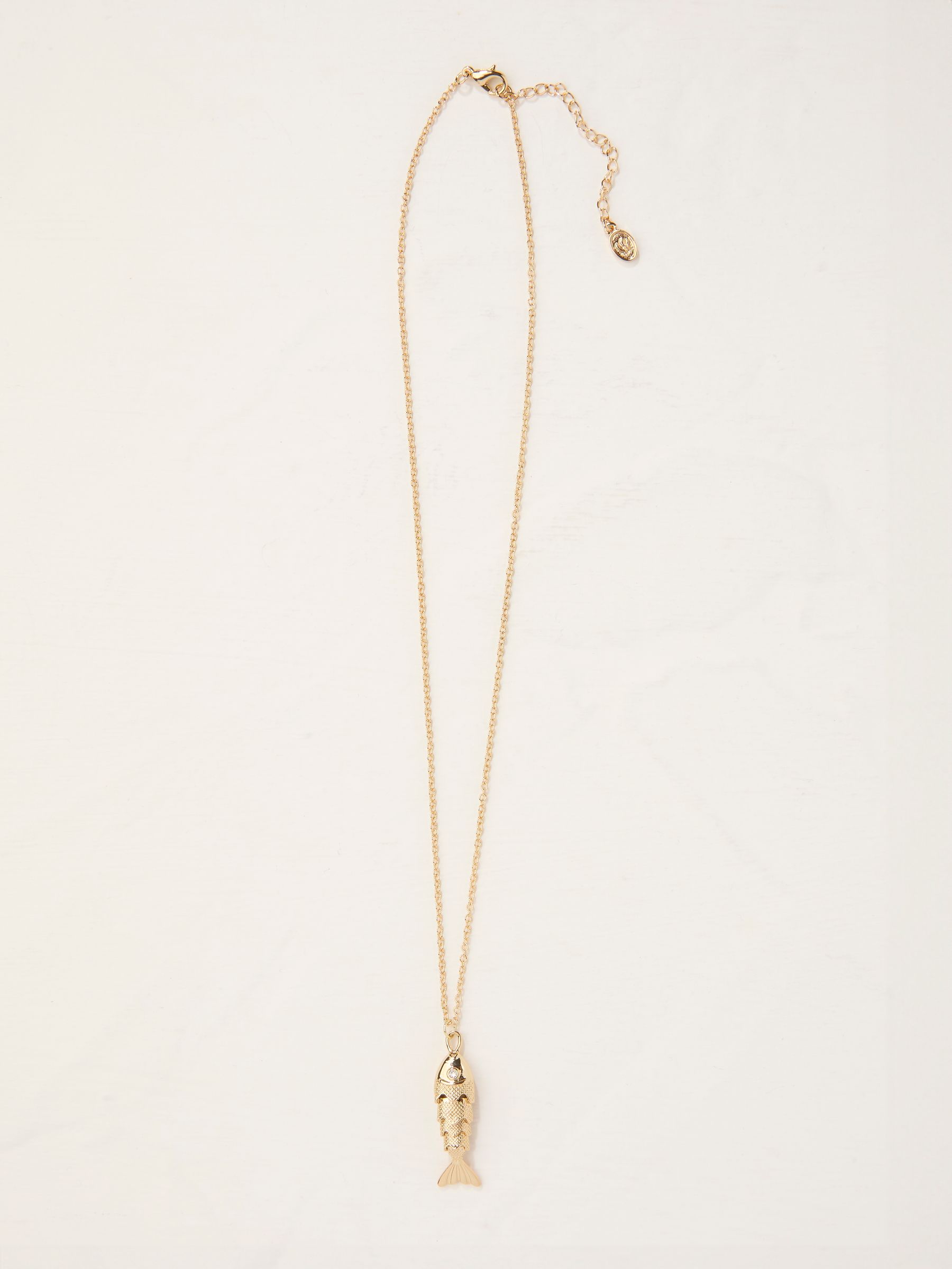 Gold Tone Fish Pendant Neckace - Image 1 of 3