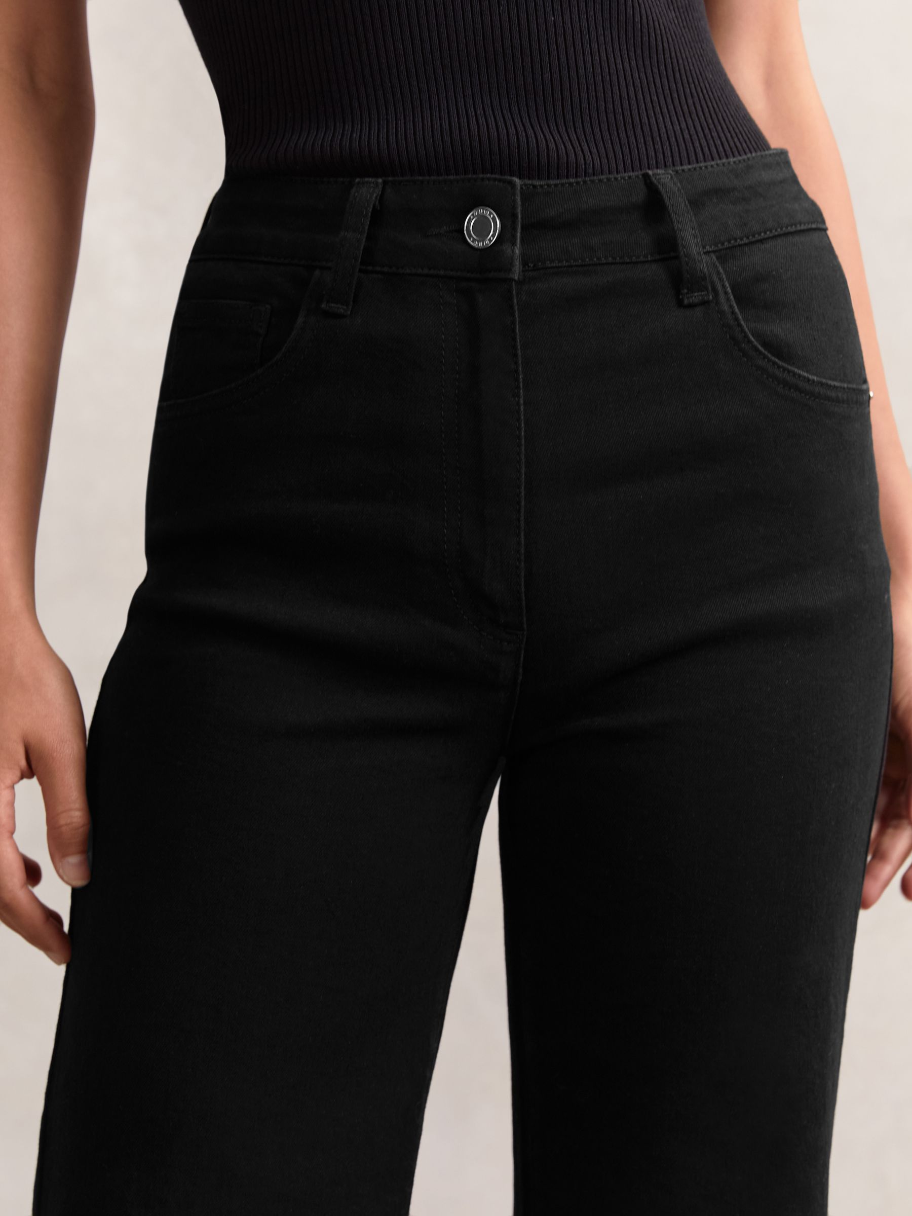 Petite Mid-Rise Flared Jeans in Black - image 5