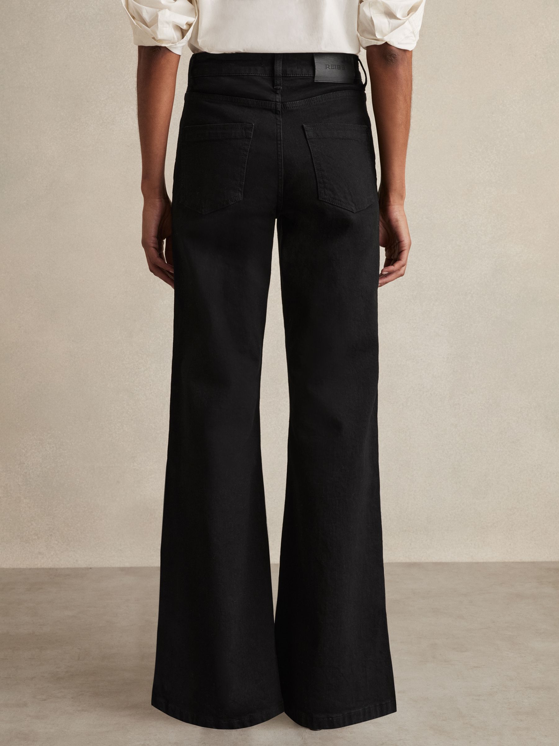 Mid Rise Flared Jeans in Black - Image 5 of 6