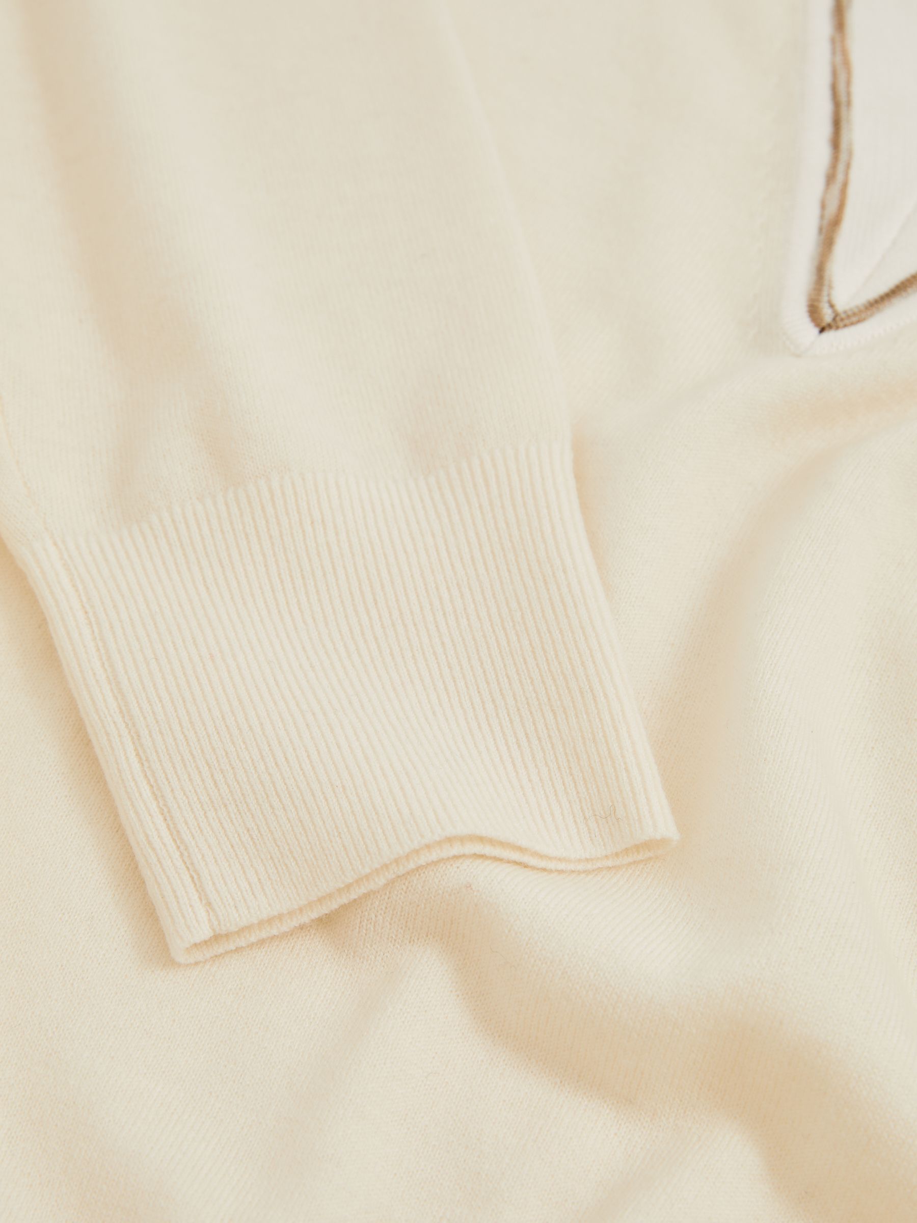 Wool Collared Cricket Jumper in Ivory - image 5